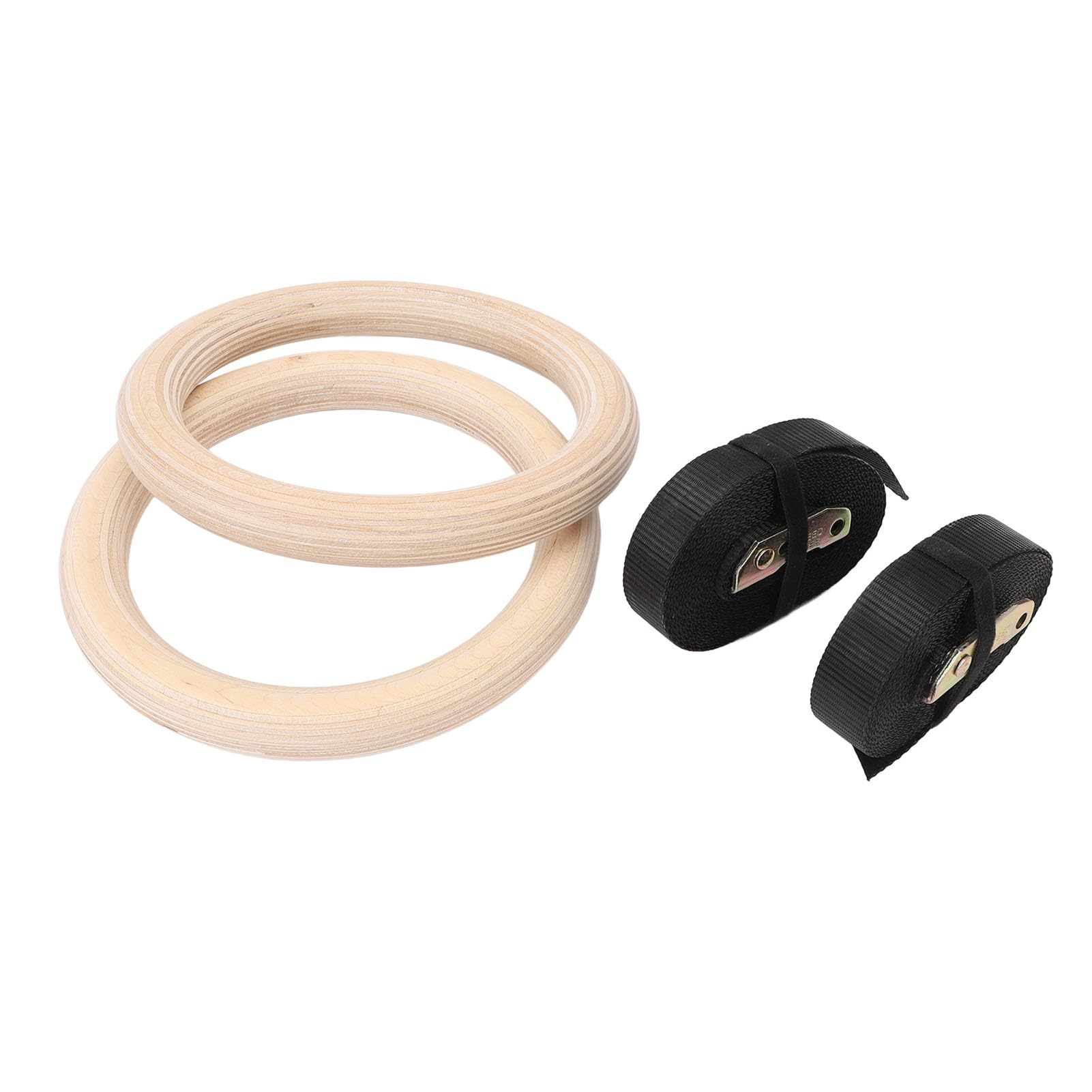 RiToEasysports Anelli da Ginnastica in Legno con Cinghie Regolabili per Allenamento Pull Up, Anelli da Palestra in Legno di Betulla Attrezzatura da Allenamento per Attrezzature da Ginnastica
