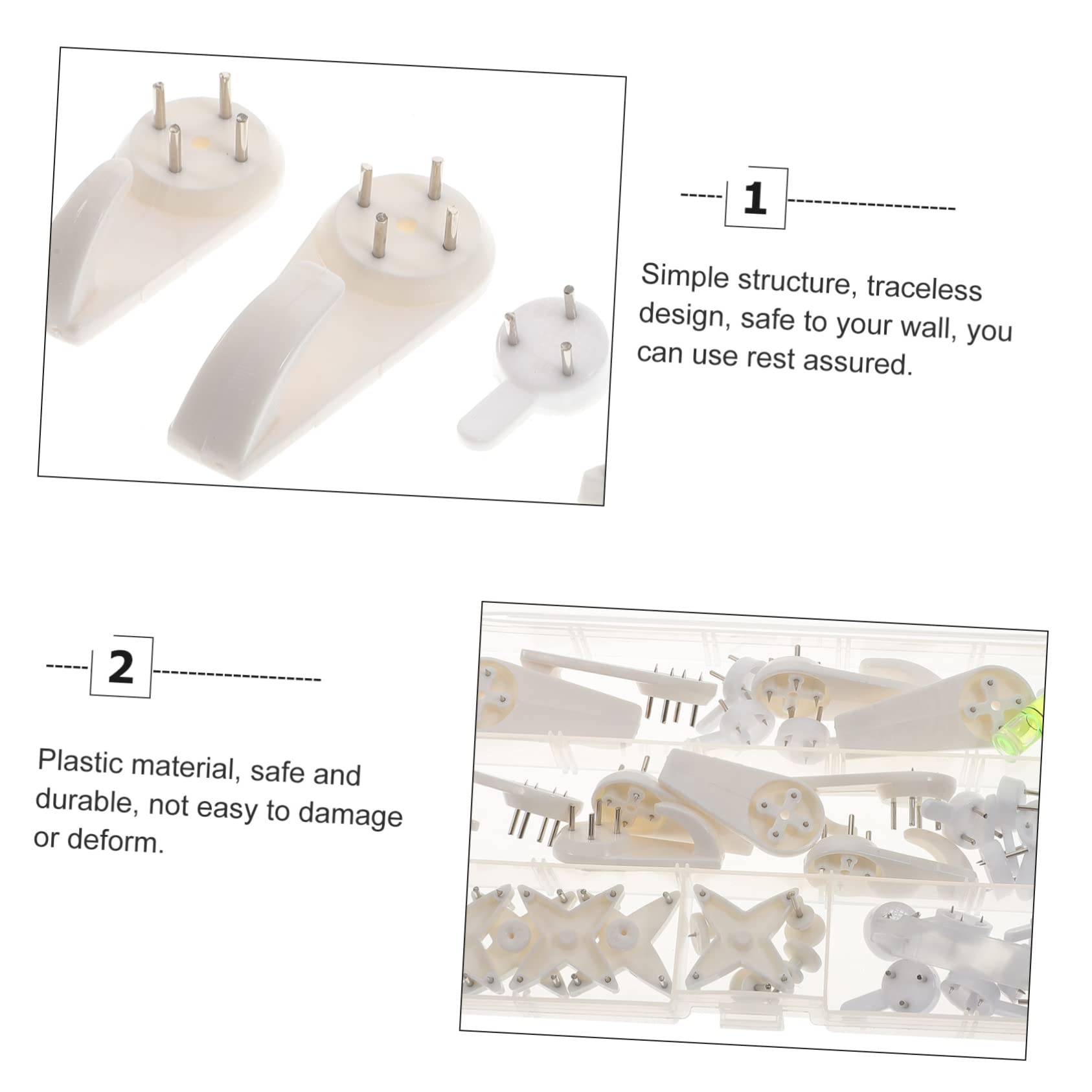 Abaodam 117piezas Kit De Colgar Cuadros Ganchos Para Marcos De Fotos Instalación Fácil y Práctica Para Hogar Oficina y Escuela Compatible Paredes De Concreto