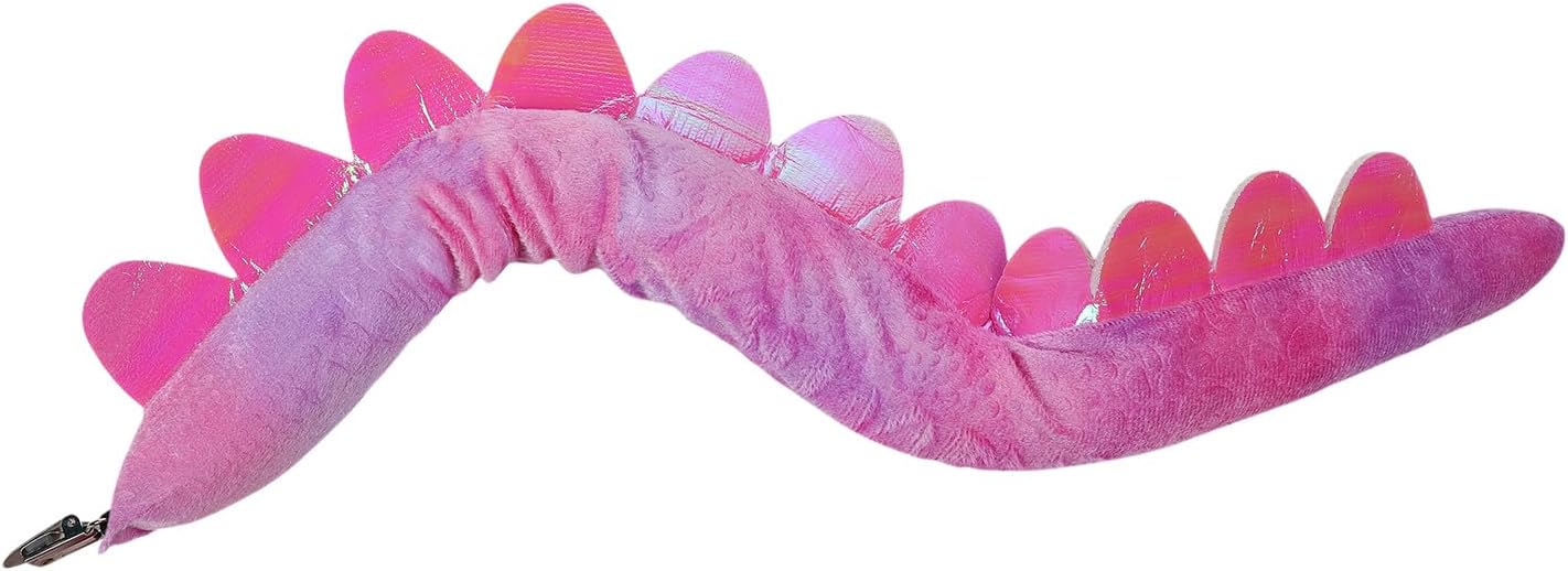 Lovely Dinosaur Costume Headband and Tail Set - Plush Dragon Headpiece with Tail for Adults Cosplay Accessory