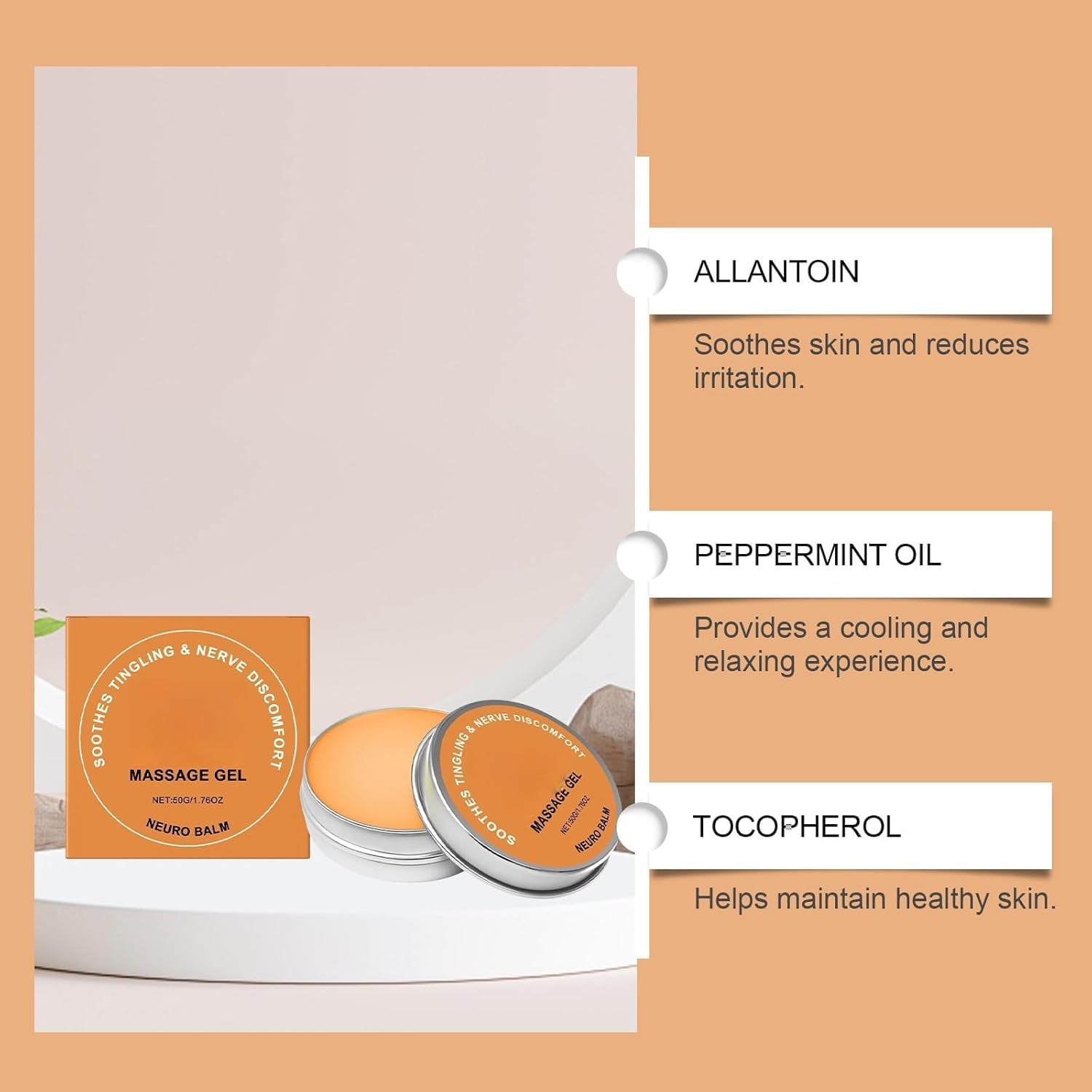 Therawolf Neuro Balm - Bálsamo natural para apoyar los nervios y las articulaciones, fórmula herbal de acción rápida con extracto de manzanilla contra hormigueo, ardor y rigidez, crema calmante, 50 g