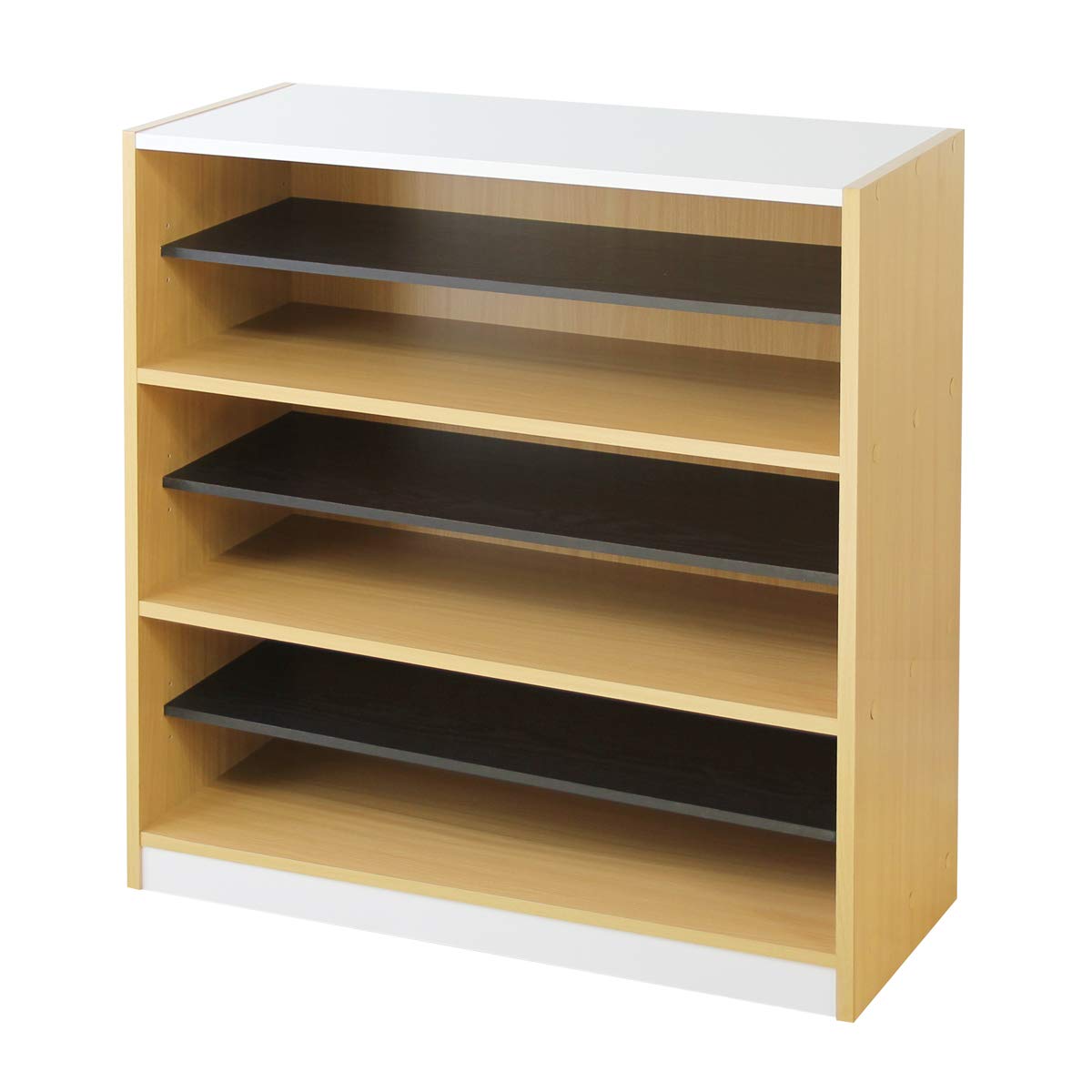 Amazon｜LOOKIT シューズラック 木製 1列3段 幅82×奥行35×高さ90