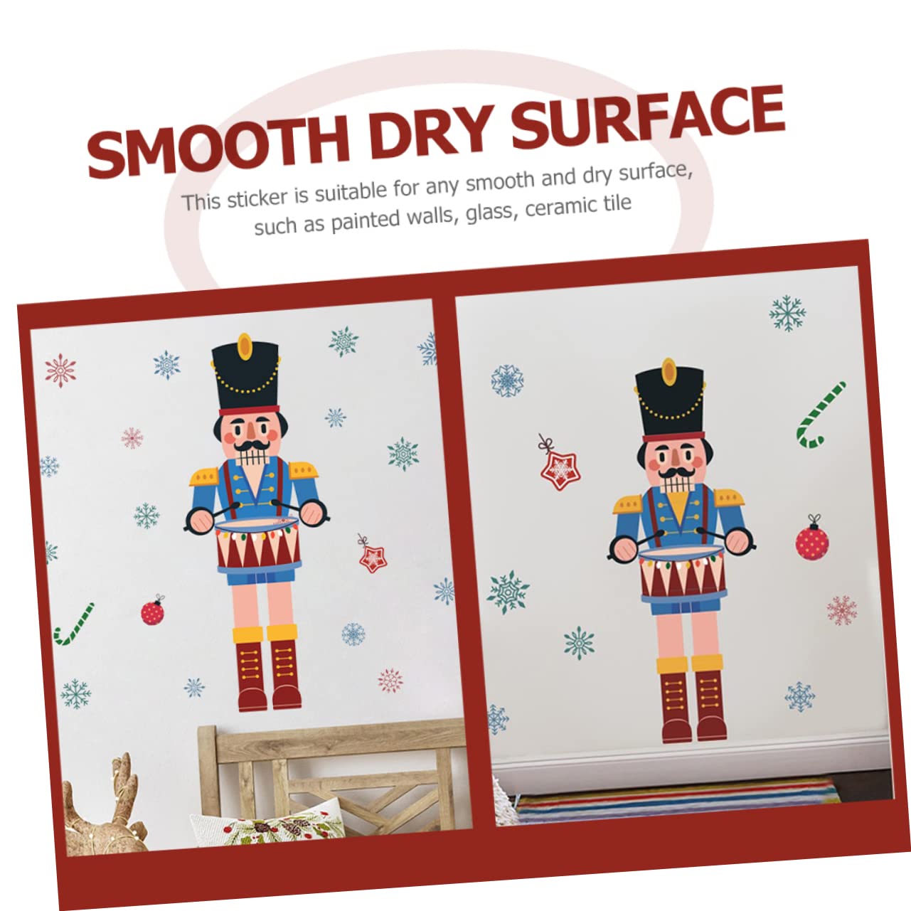 PRETYZOOM 5 Pz Vetrofanie Natalizie Adesivi Per Finestre Decalcomania Della Parete Schiaccianoci Di Natale Decorazioni Natalizie Adesivi Rosa Magneti Da Frigo Adesivi Per Costumi Pvc