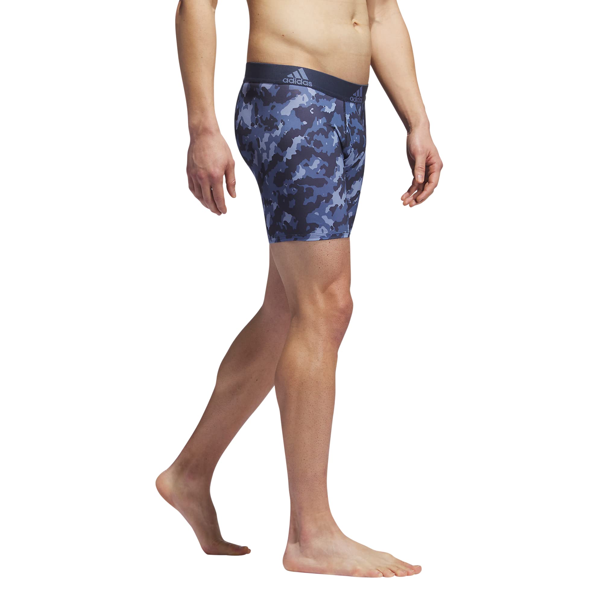 Adidas Men's Performance Boxer Brief Underwear (1 Pack), Elements Camo Shadow Navy-Crew Blue/Shadow Navy/Chalk Blue, XX-Large