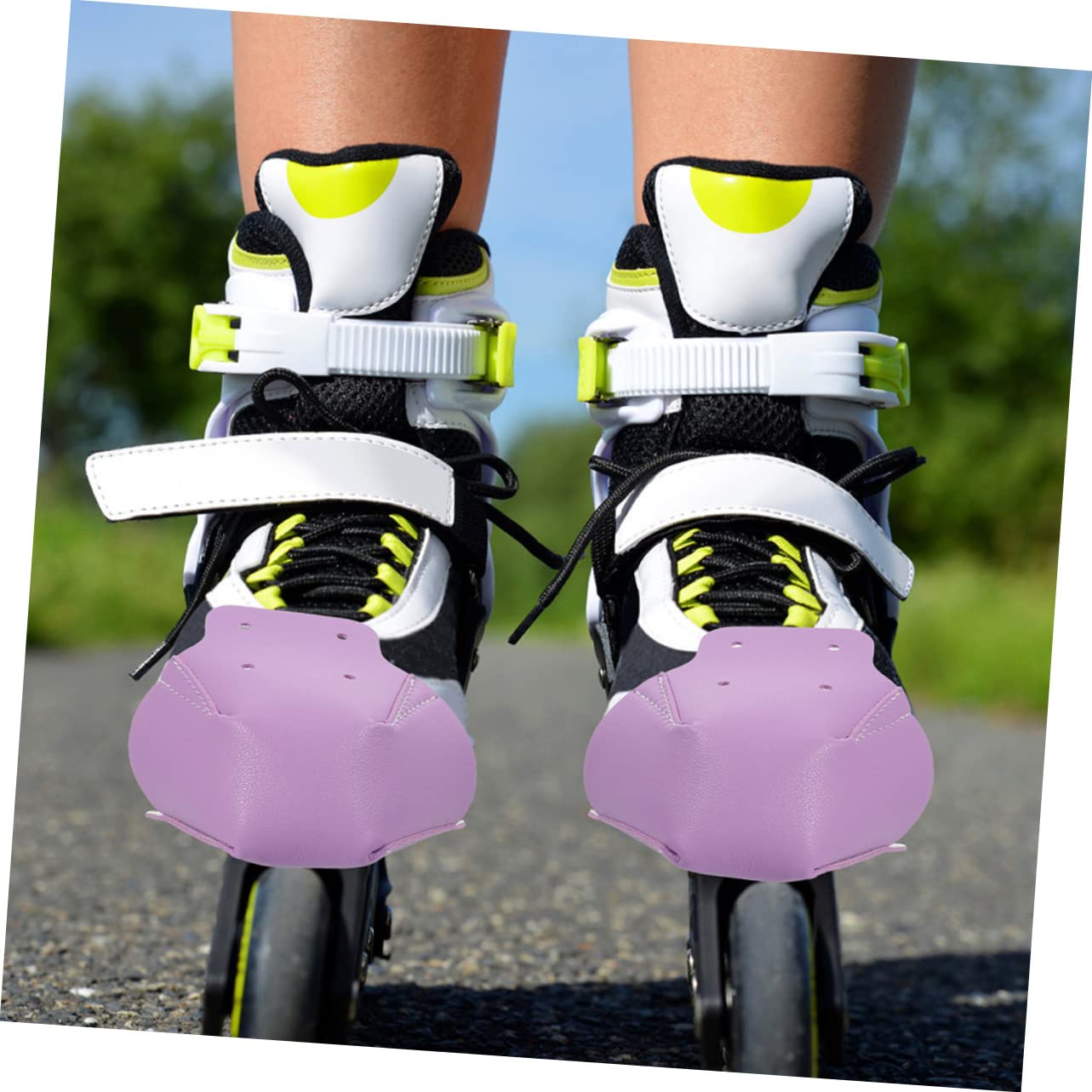 TOYANDONA Bottes De Patin Embouts Protège-Orteils De Patins À roulettes Protecteur Couvre-Orteils De Patins Résistants À l'usure Accessoires À Roller Cuir Violet,Mauve