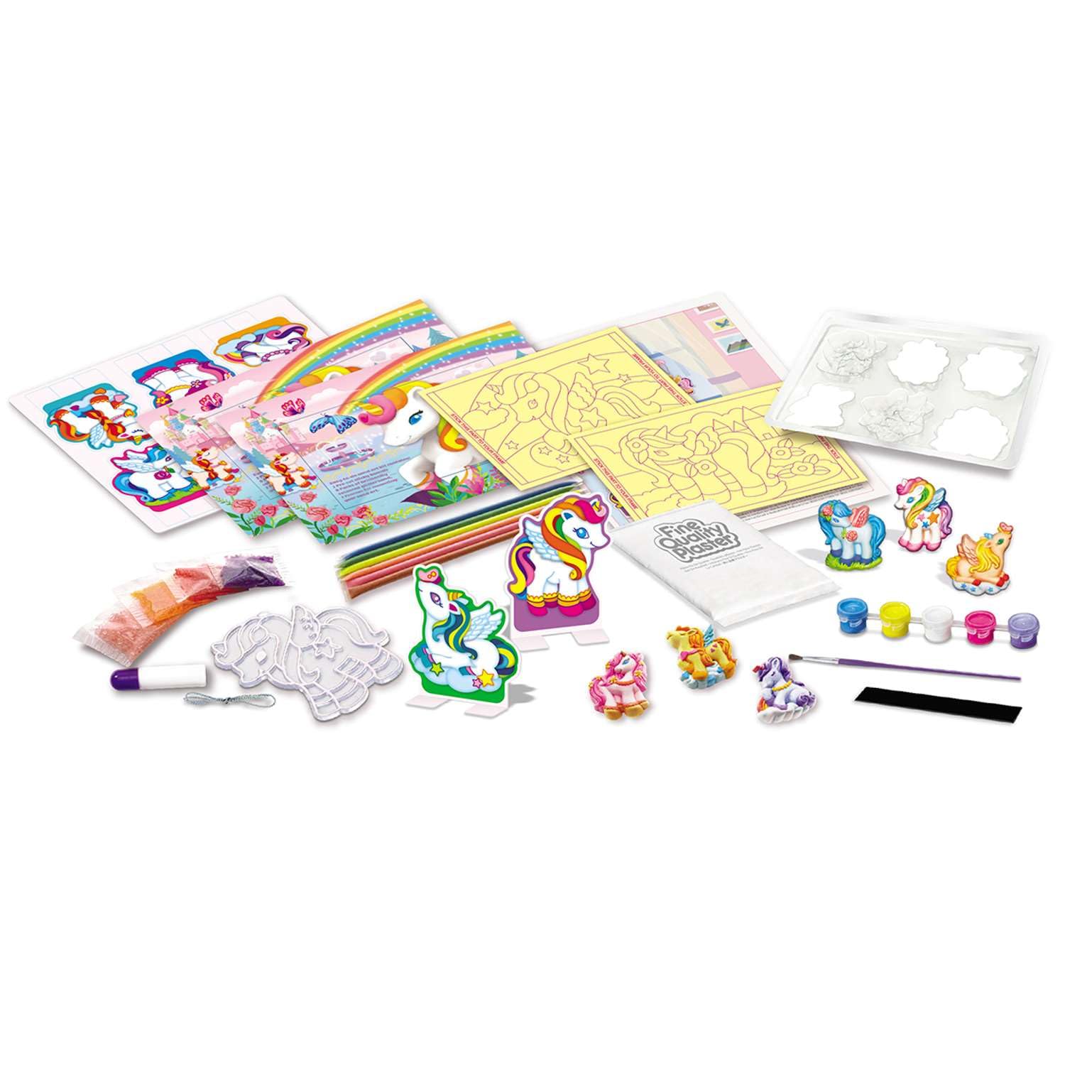 4M Maxi Set Creativo Unicorni Crea Calamite, Arte con Sabbia Glitterata e Acchiappasole Gioco Educativo con Realtà Aumentata per Bambini 5+