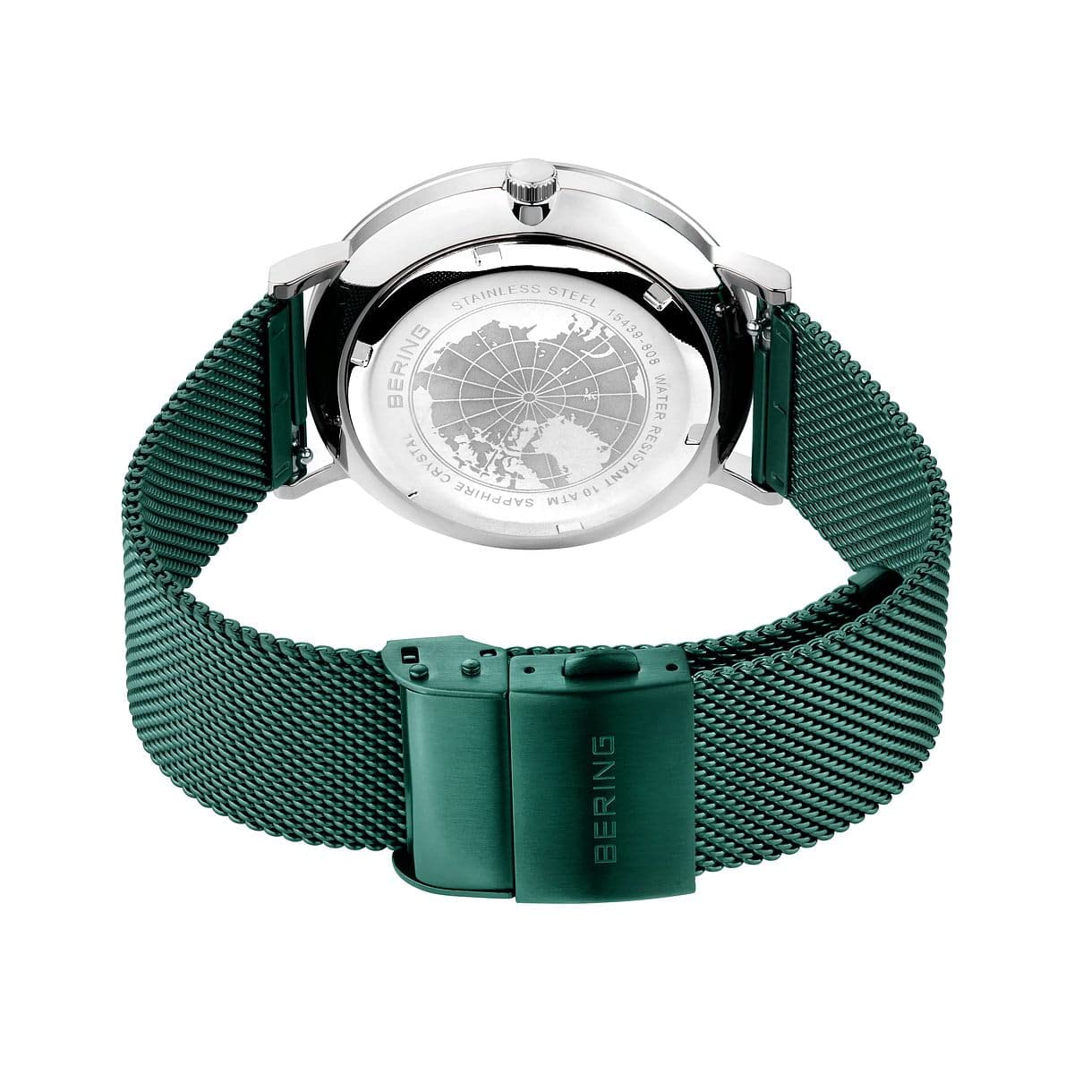 BERING Herren Uhr analog Solar mit Milanaise-Armband 15439-808