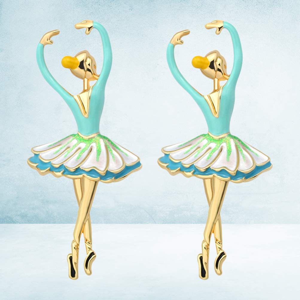 Women's Jewelry 2 Piezas broches Elegante Solapa Bailando Accesorios de joyería para Mujeres Ballet Ballet bailarín de Ballet Flower Brooch
