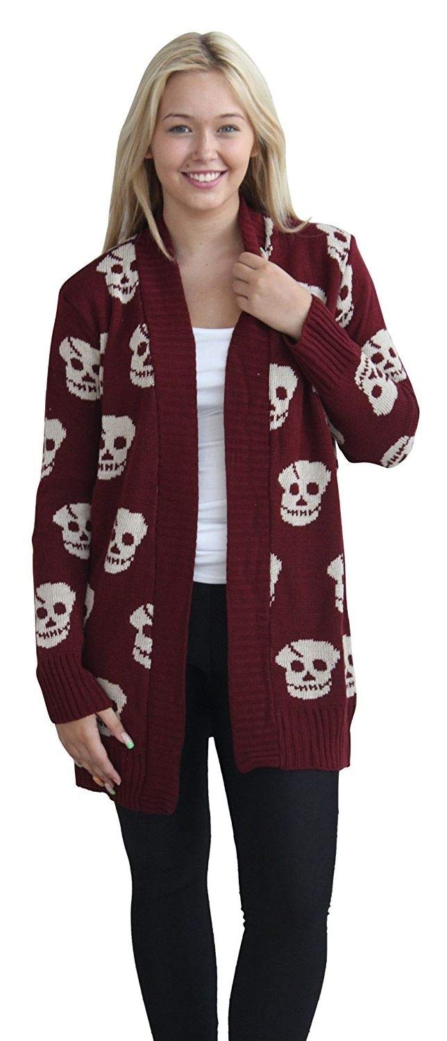 Crazy Girls Girls Wine Crazy Womens Skull Cardigan, Sm (Uk 8-10)