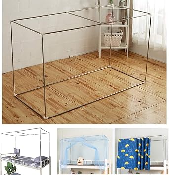 Student Dorm Telescopic Mosquito Net Bracket, Telescopic Stainless Steel Bed Canopy Frame, Universal Bed Canopy Support Adjustable