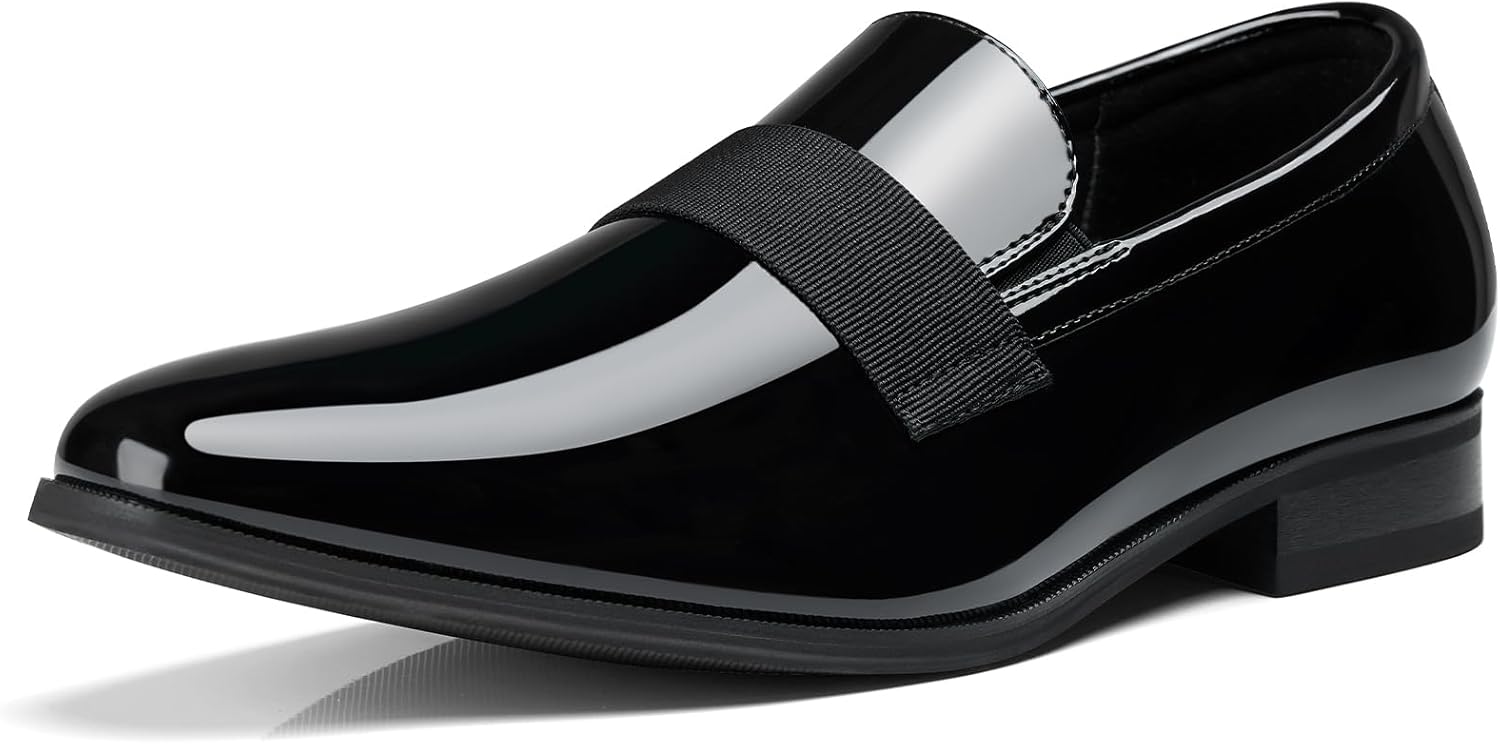 Men’s Dress Loafers Shoes: Slip-On Business Formal Tuxedo Men Loafers Shoes