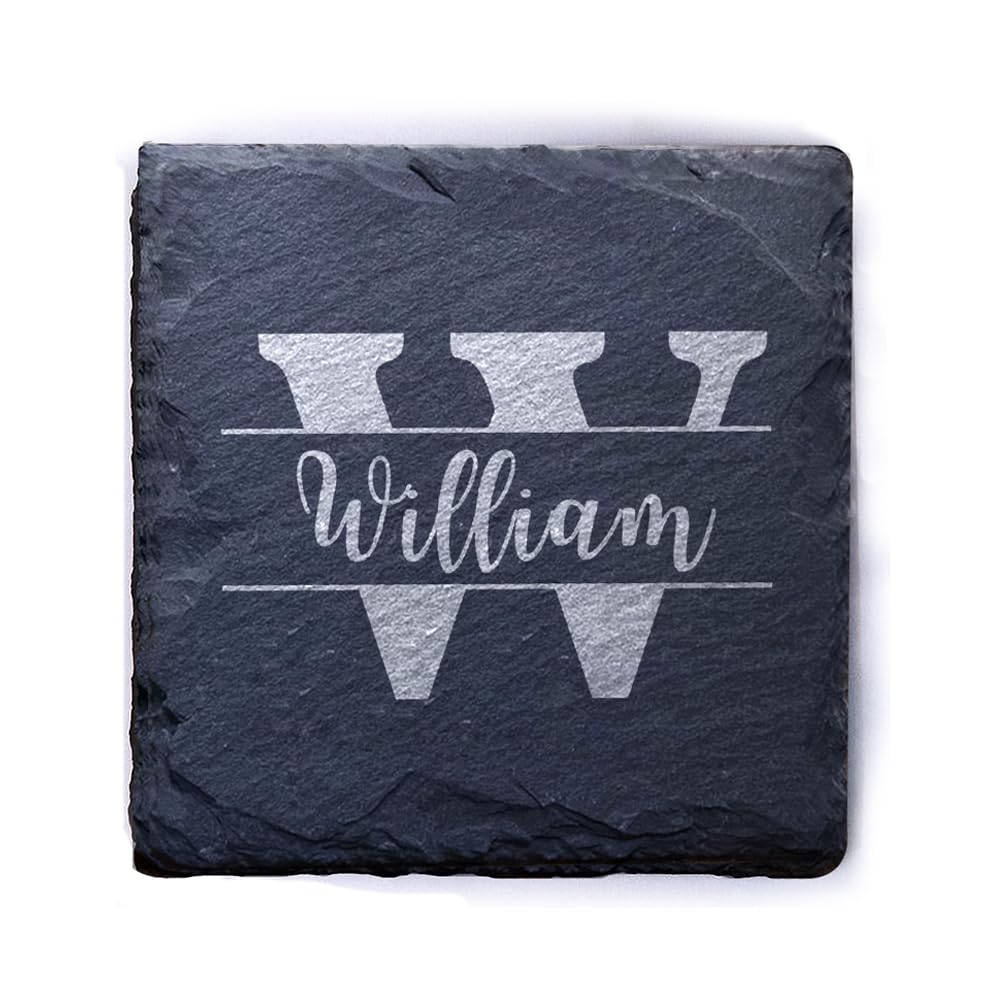 Personalised Coasters Slate Coaster Engraved Grandad Gifts Funny Coaster for Grandad's Drink Birthday Christmas Father's Day Valentine's Day Wedding Any Engraving with Name and Drink(Design 3)