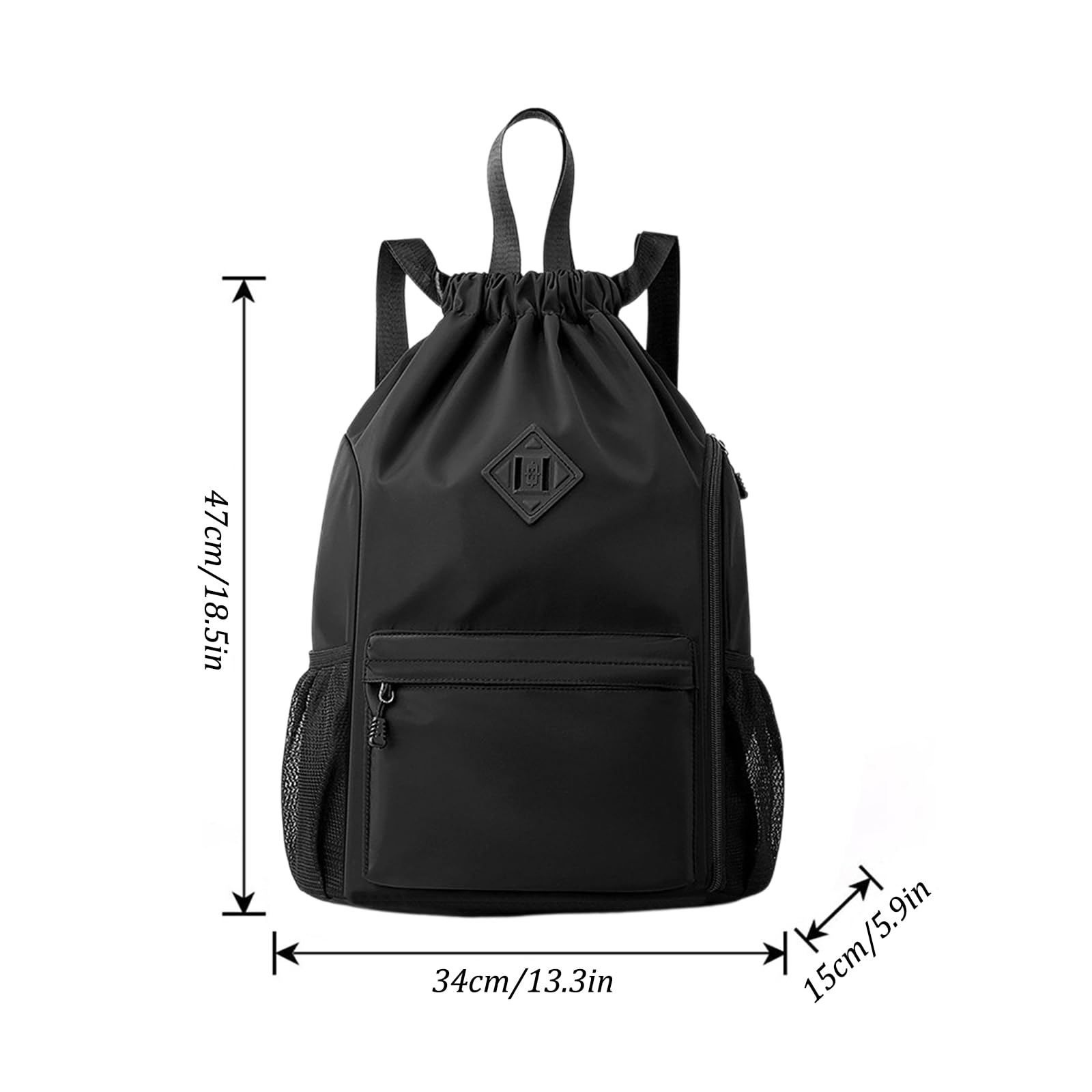 Mochila de cuerda resistente al agua con compartimento para zapatos, gran capacidad, bolsa deportiva