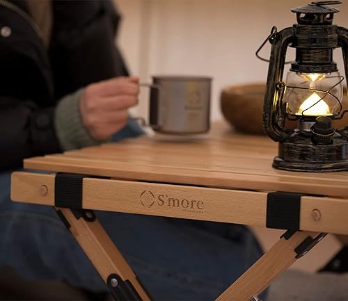 Miniatura 6 de S'more Mesa de picnic plegable, mesa de camping portátil con bolsa de transporte, mesa de madera al aire libre para picnic, camping, viajes, fiesta,