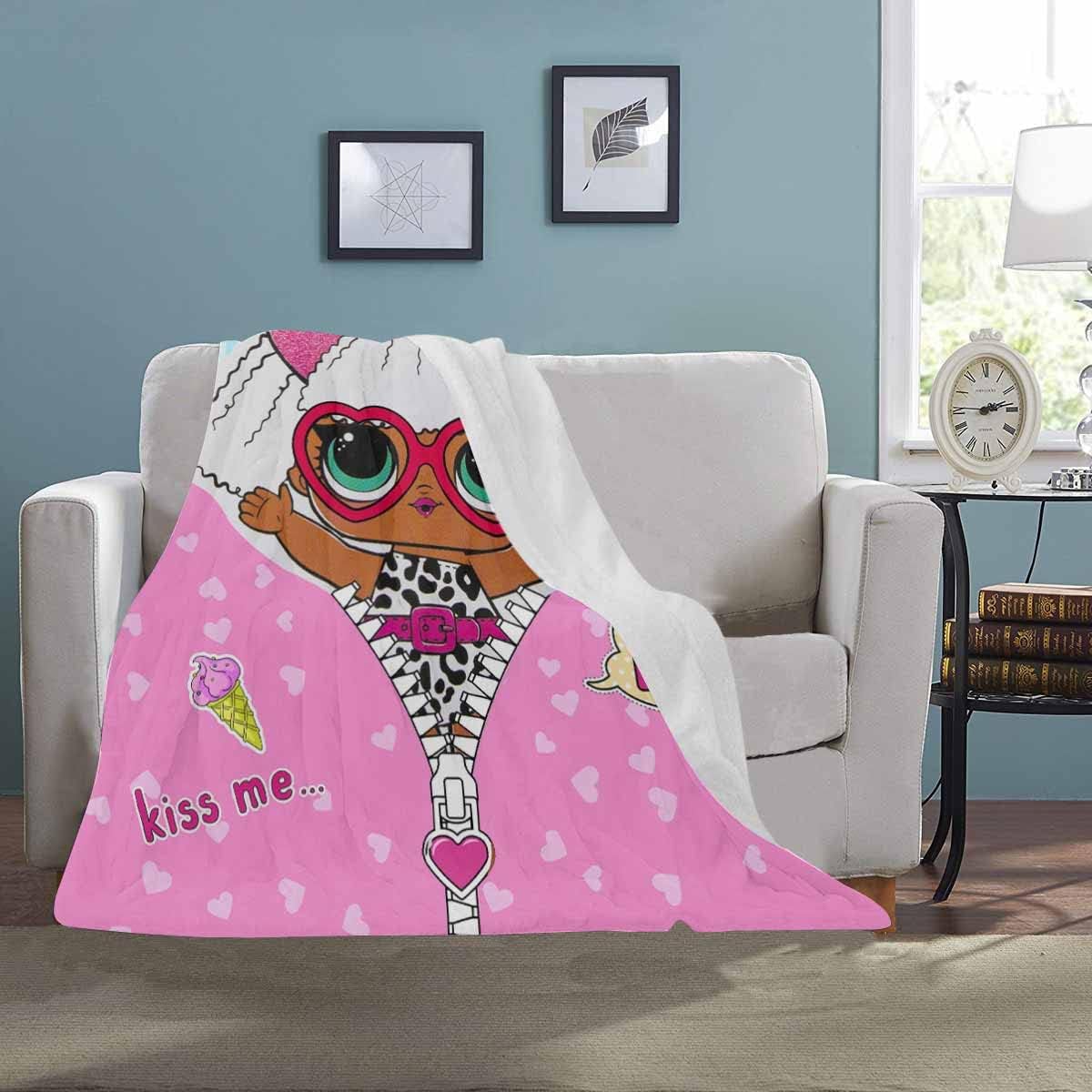 Artsadd Personalized Black Girl Fleece Throw Blanket with Name Custom African American Girl Blanket Gift for Kids
