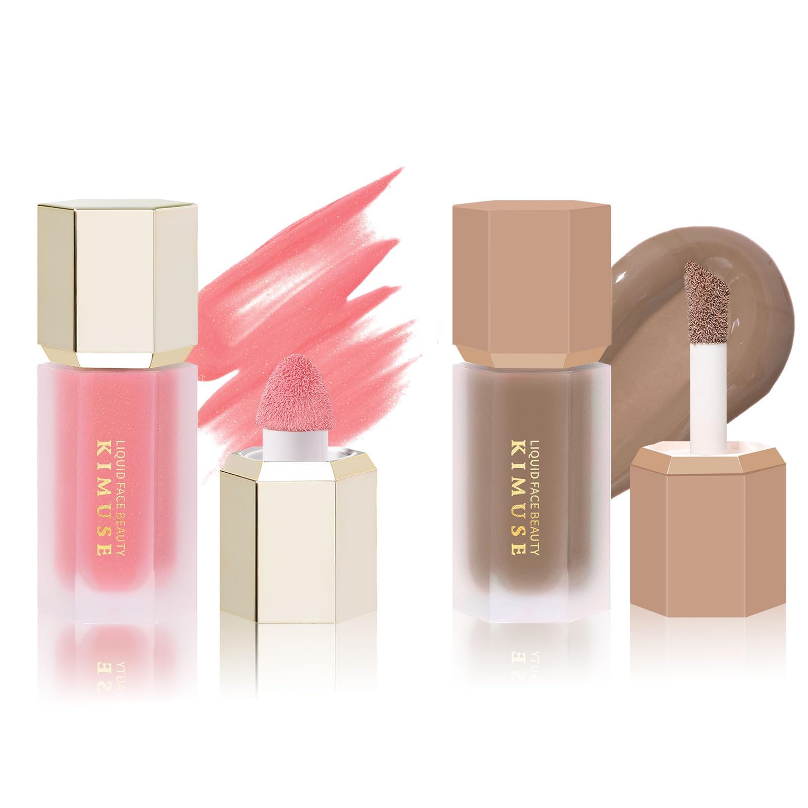 KIMUSE Liquid Blush & Weightless, Long-Wearing, Smudge Proof, Natural-Looking, Dewy Finish Liquid Contour Stick