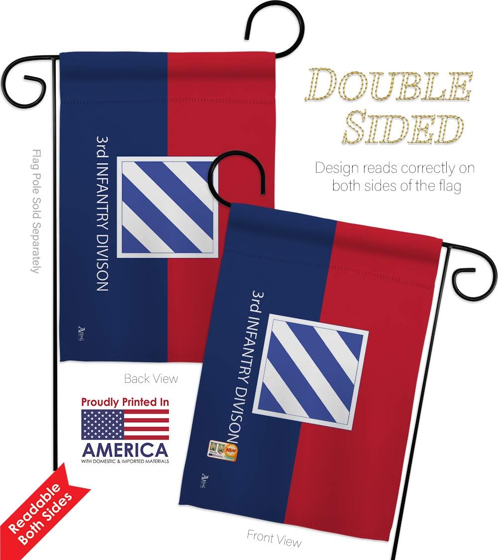 Army 3rd Infantry Division Garden Flag Armed Forces Rangers United State American Military Veteran Retire Official Small Decorative Gift Yard House Banner Double-Sided Made In USA 13 X 18.5