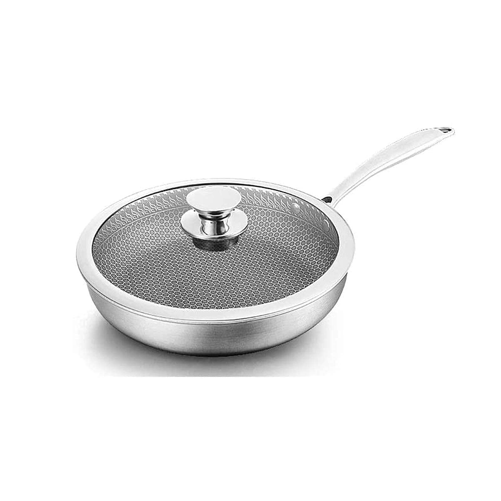WRMIGN 28cm Home Steak Frying Pan Pancake Pan Non-Stick Pan Household Flat-bot Wok Induction Cooker Gas Stove Universal Non-Stick Cooking