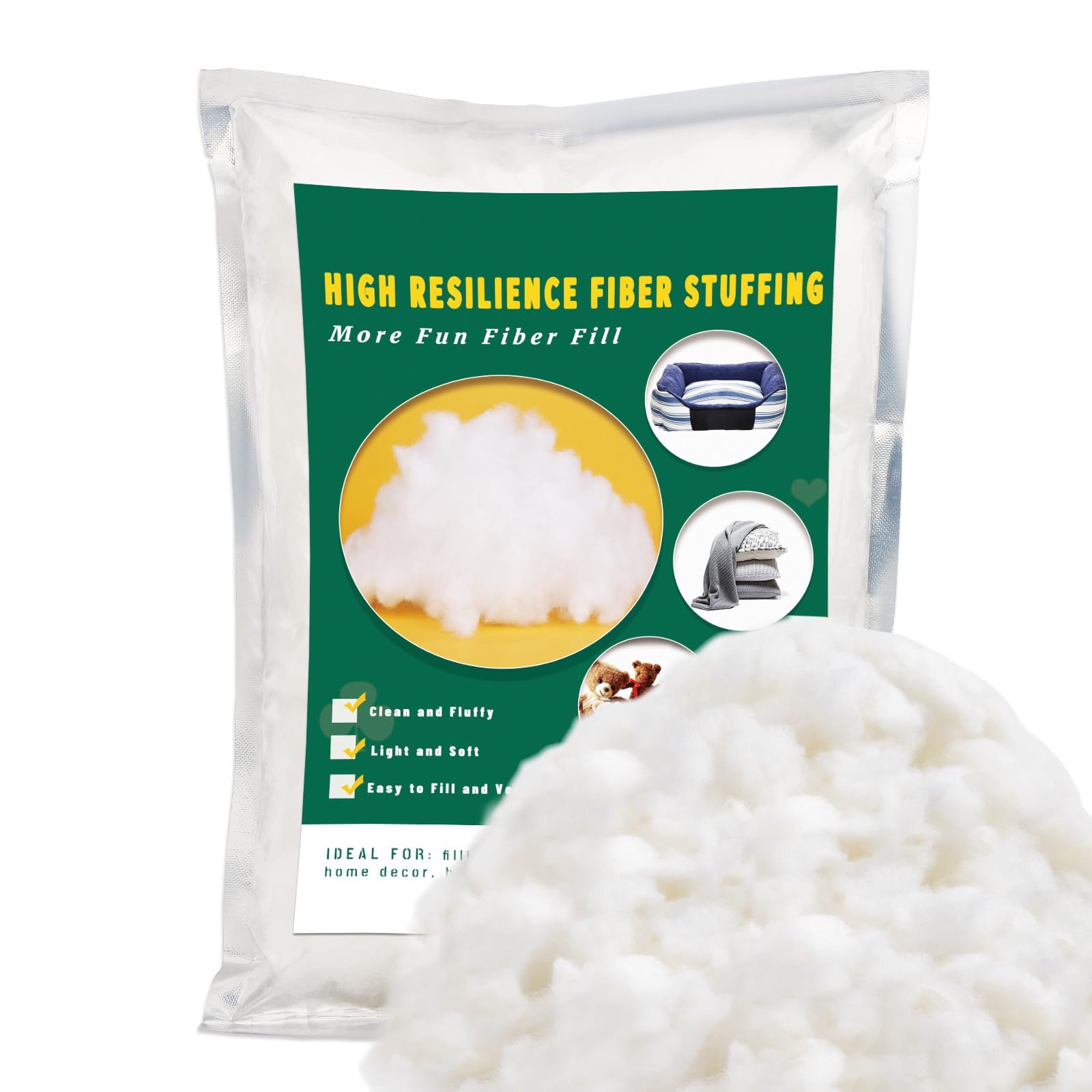 100g/3.5oz Stuffing Fiber Fill, Polyester Fiber, Stuffing Pillow, Stuffing in Crafts, Pillow Stuffing, Stuffing for Stuffed Animals, Premium Fiber Fill for Filling Crafts DIY