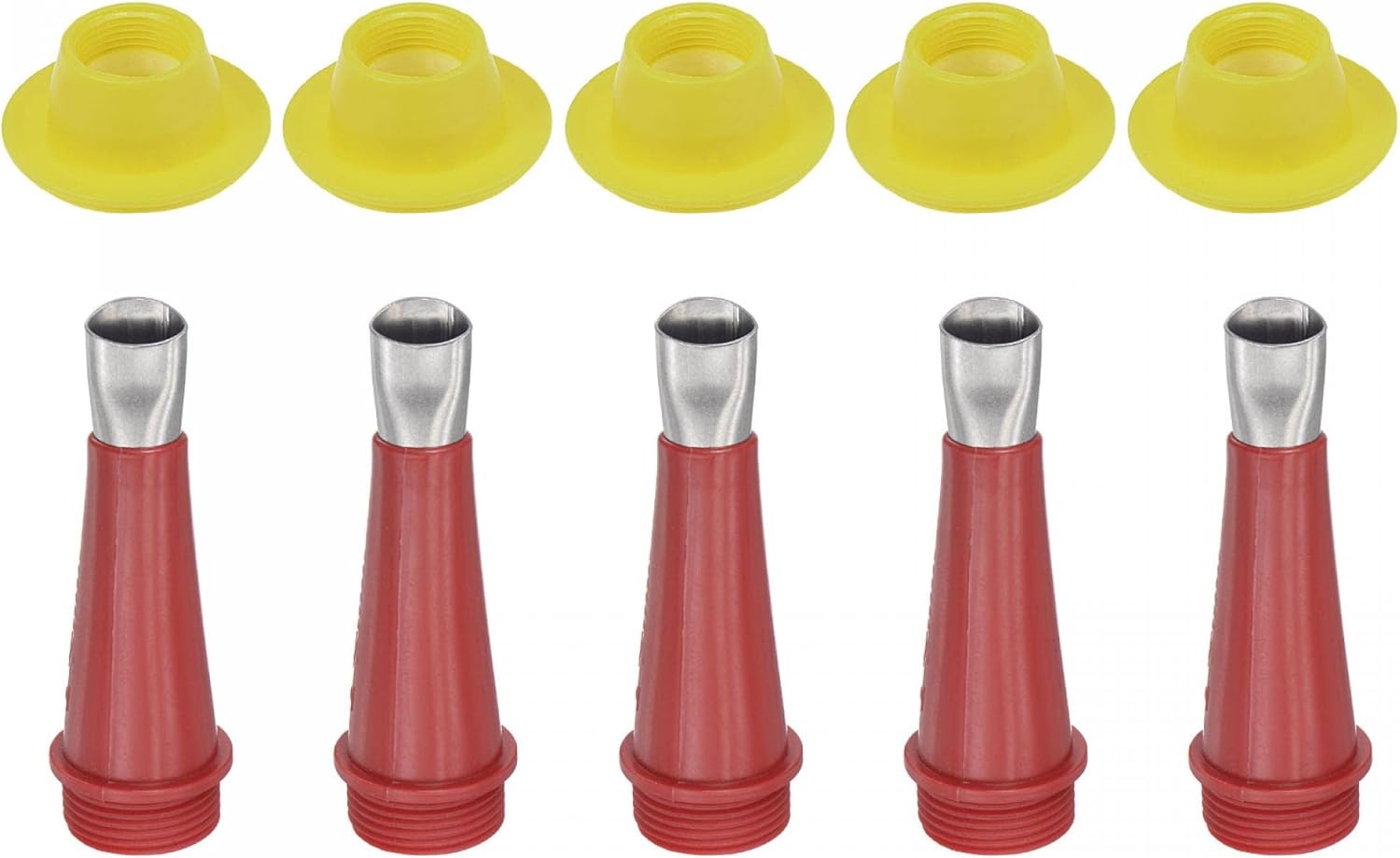 uxcell 5 Pcs Caulking Nozzle Adapter, 14mm Width Stainless Steel Easy Caulk Nozzle Finisher Tips