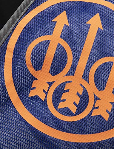 Beretta Men's Standard Breathable Competition Comfort Fit Two Tone Sporting Vest, Blue Black/Orange, Large #TOP3