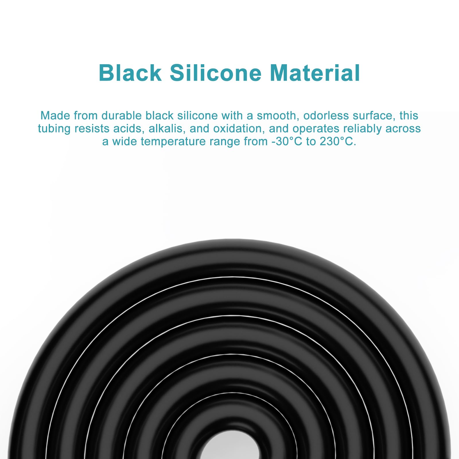 stonylab Schwarzes Silikonschlauch, 12 mm ID x 16 mm OD, Hohe Flexibilität und Einfaches Schneiden für Labor-Transfer, 6 Meter