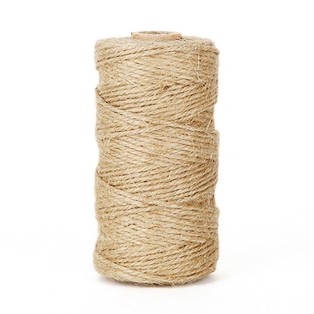 Greenlans 100M Jute Twine Natural 2mm String Cord Wedding Decoration Crafts Party Supplies