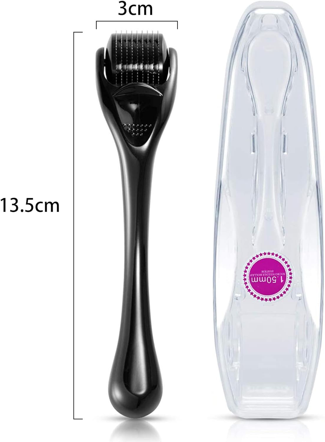 Dermaroller Microagujas 1.5mm, Rollo Agujas Micro 540, Rodillo Derma para Cara y Cuerpo, Herramientas de Aseo la Barba y el Crecimiento del Cabello, Anti-Edad, Eliminación de Cicatrices Acne