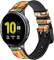 Vista 1 de CA0212 Correa de reloj inteligente de cuero y silicona con patrón occidental para Samsung Galaxy Watch, Watch3 Active, Active2, Gear Sport, Gear S2