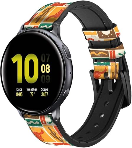CA0212 Correa de reloj inteligente de cuero y silicona con patrón occidental para Samsung Galaxy Watch 3, Gear S3 Modelos Gear S3 Frontier Gear S3