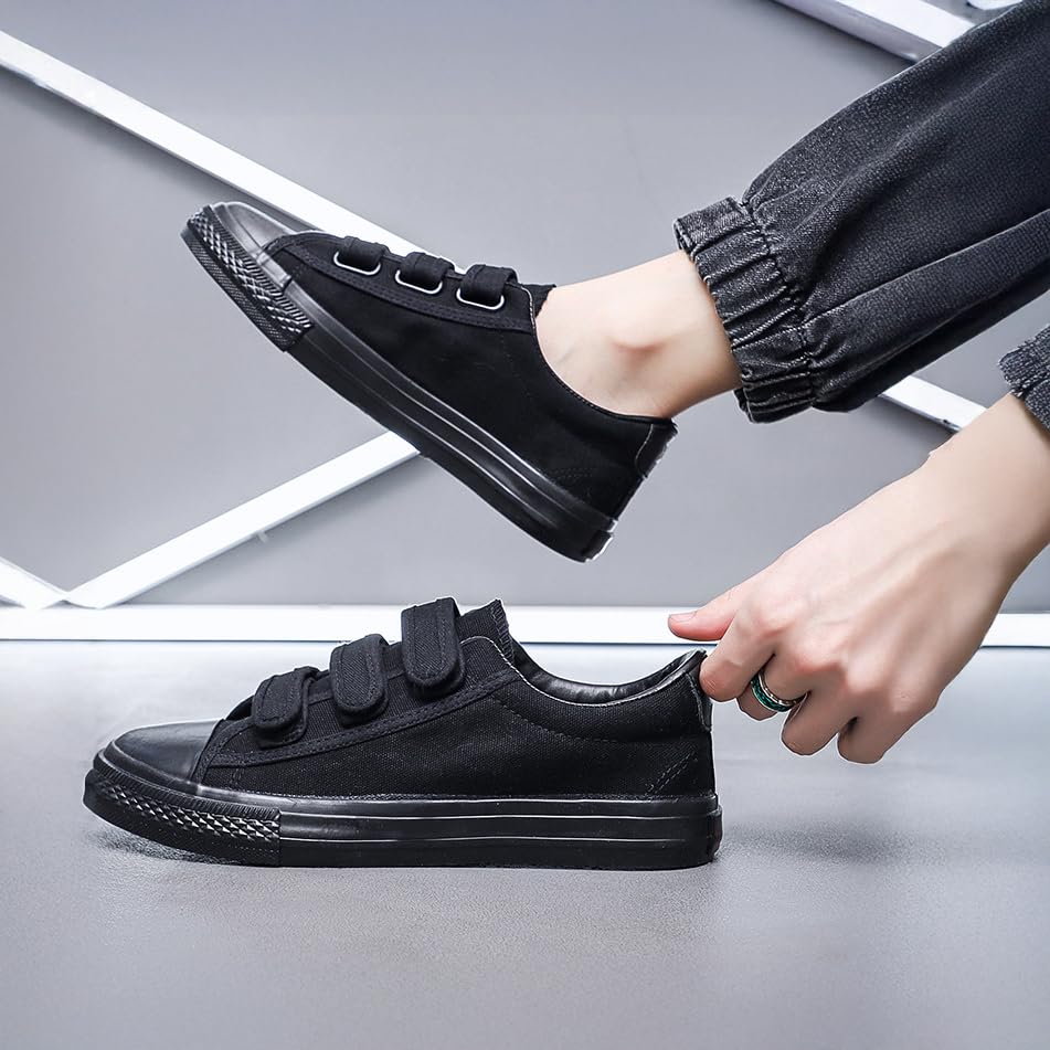 Image of Men Canvas Running Walking Casual Hook and Loop Tape Sneakers Shoes