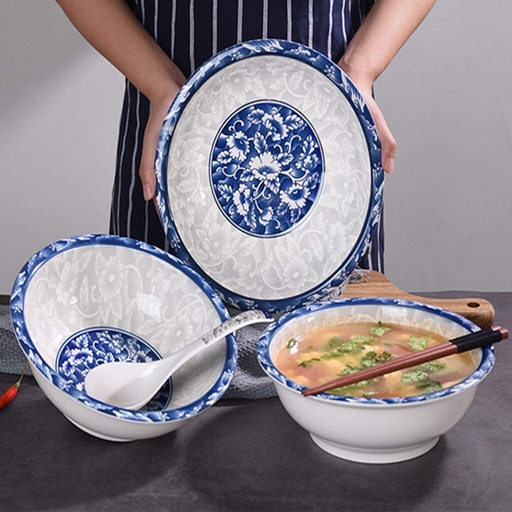 Suppenschüssel, Nudelschüssel, Suppenschüssel Nudelschüssel Schüssel Reisschüssel Suppenschüssel Keramikgeschirr Blaues und weißes Porzellan Große Suppenschüssel Haushalt Nudelschüssel Nudelschüssel 2