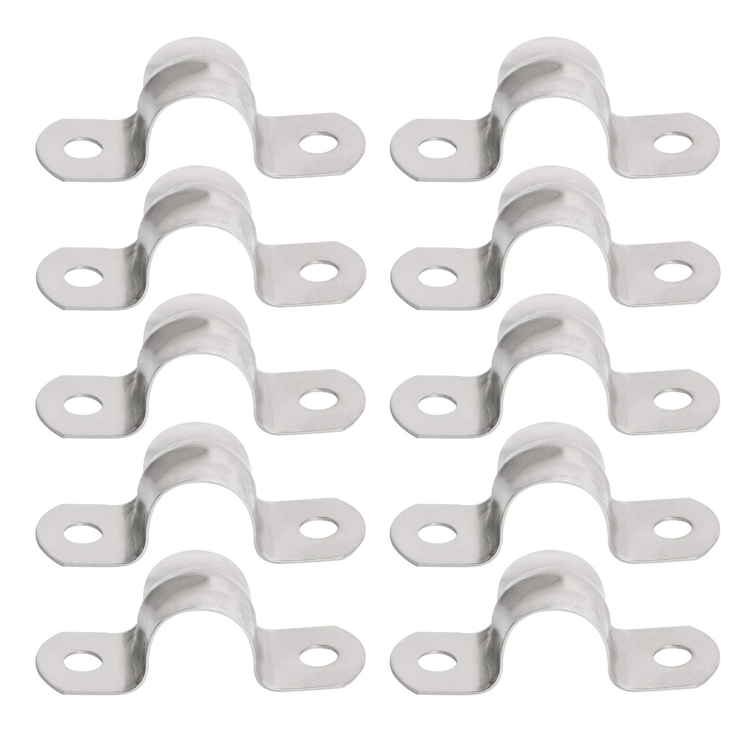 Aopin Rohrklemmen 16 Mm – 10 Stück, Edelstahl 201, U-Form, Für Rohrbefestigung, Silber