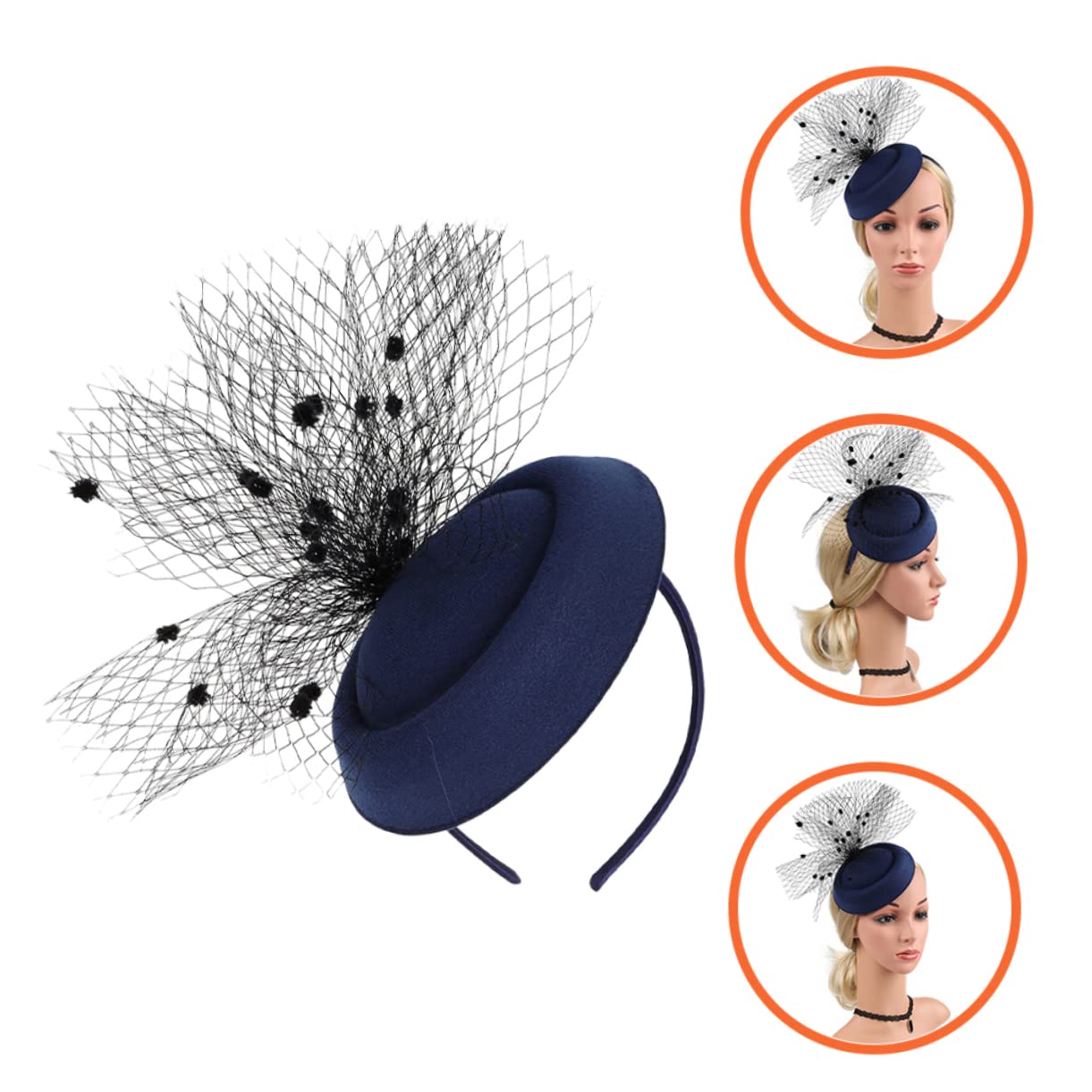 FRCOLOR 4pezzi Fascinator da Donna con Velo Elegante e Clip per Cappello da Tea Party Rete per Cerimonie e Occasioni Speciali Accessorio Femminile Versatile per Matrimoni e Feste