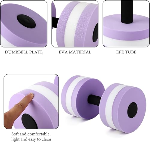 Miniatura 7 de Mancuernas de ejercicio acuático, paquete de 2 mancuernas de agua para aeróbicos acuáticos para niños, pesas de agua para ejercicio de piscina,
