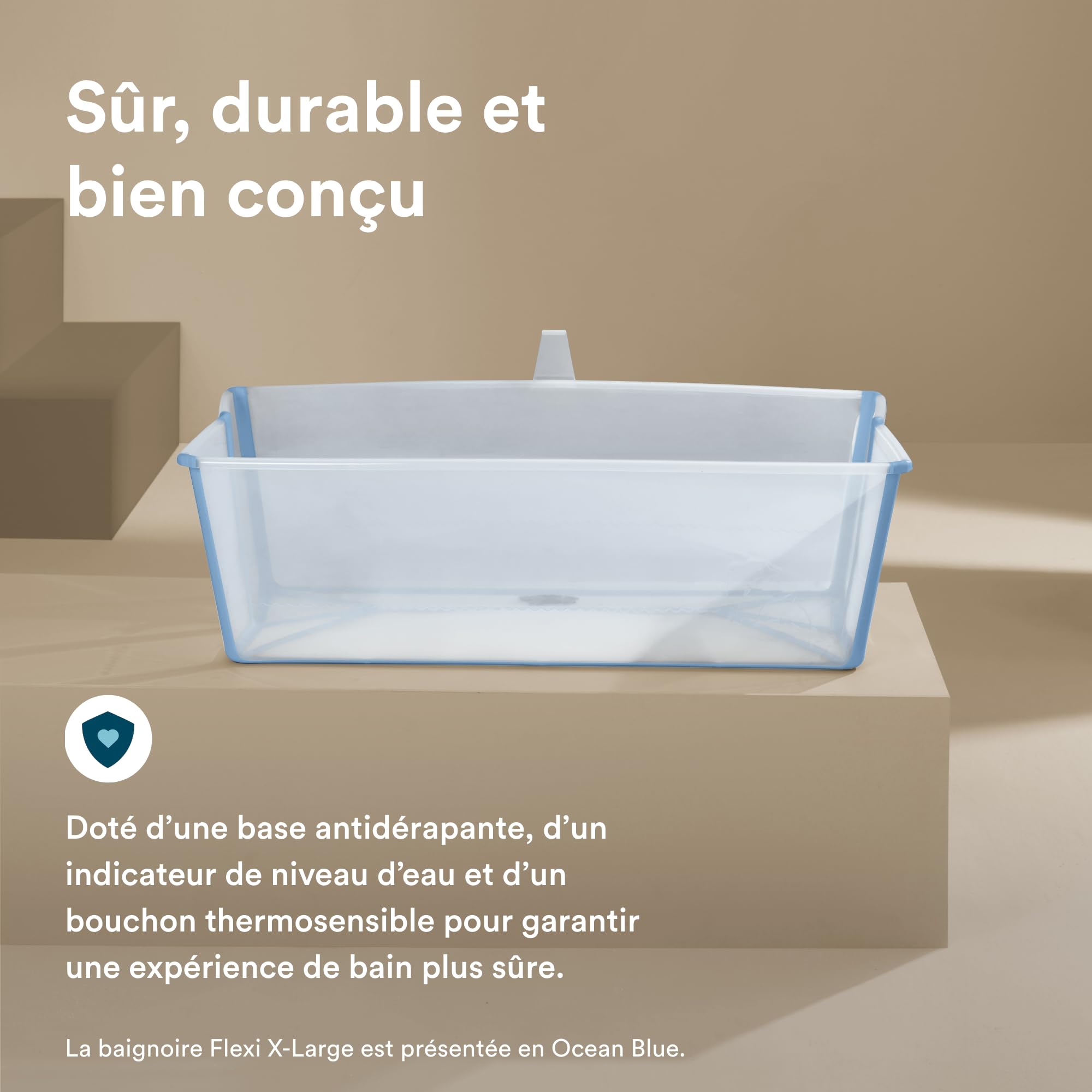 Stokke Flexi Bath X-Large Blanc Baignoire bébé pliable spacieuse légère facile à ranger 0-6 ans
