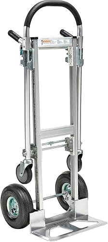 Global Industrial Camión de mano convertible 2 en 1 de aluminio con ruedas neumáticas - Junior