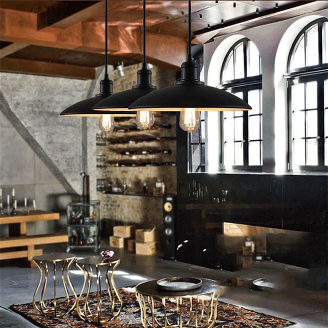 Lampada A Sospensione Moderna Nera In Stile Rustico