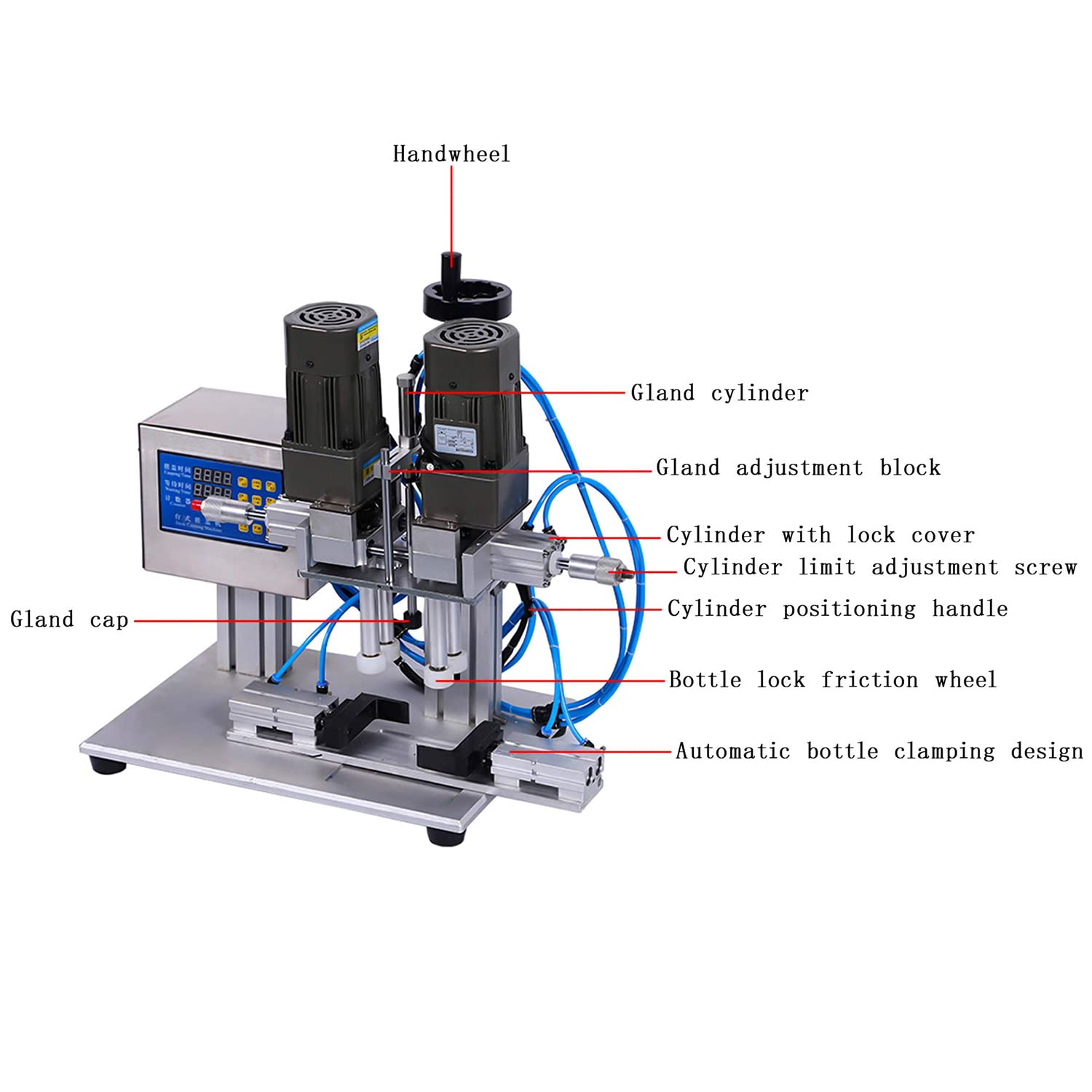Machine à Capsuler Semi-automatique - Capsuleuse électrique Et Pneumatique, 300 W, 30 Bouchons/min - Pour Bouteilles, Pots, Flacons