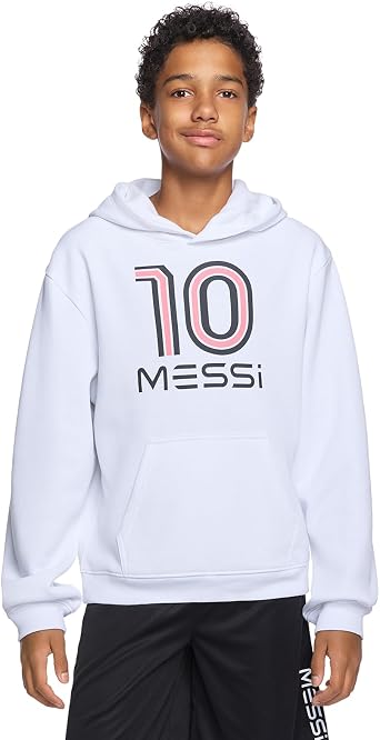 Messi Boys Long Sleeve, Standard Fit Hoodie Sweatshirt, Comfortable Fleece