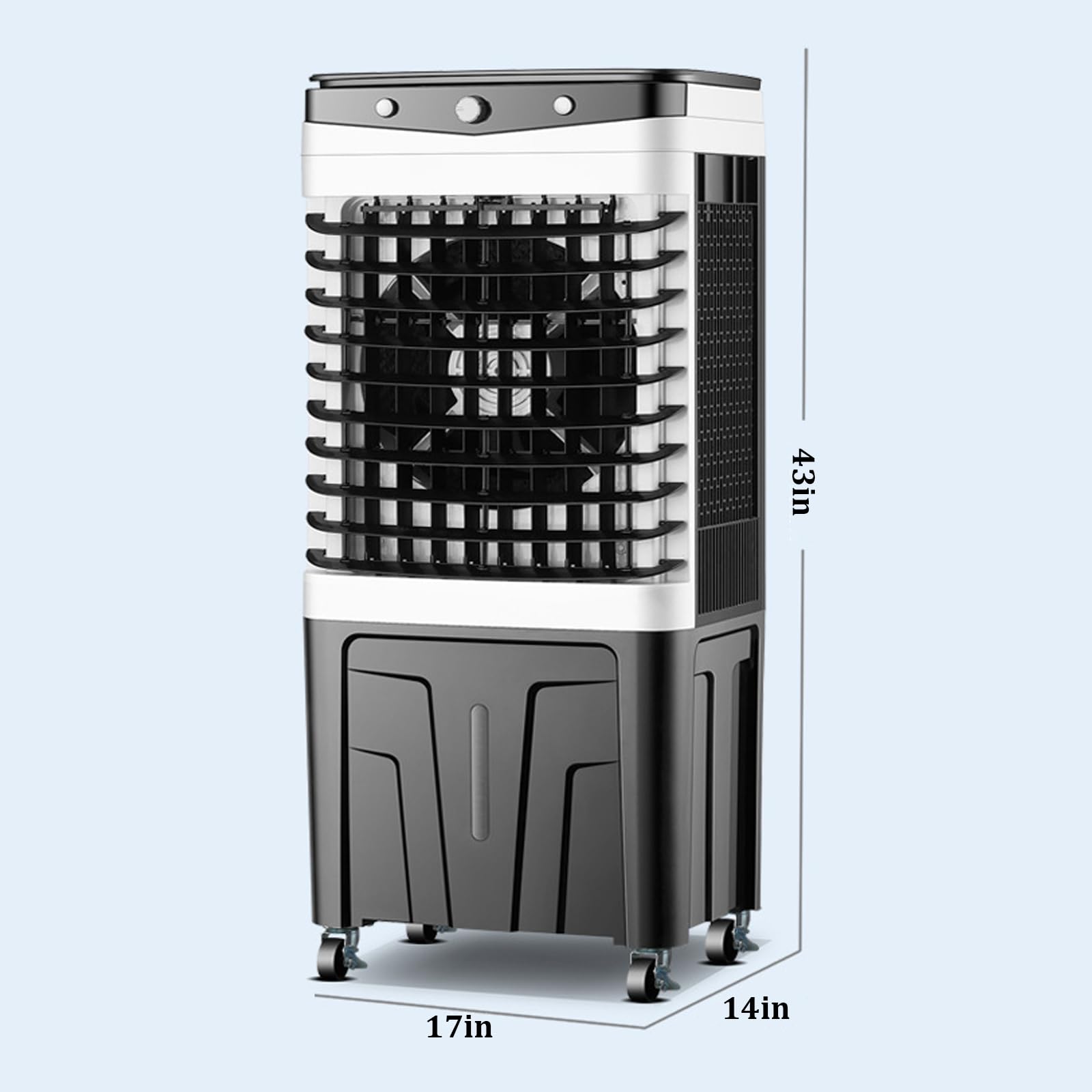 Climatiseur portable, rafraîchisseur d'air par évaporation avec minuterie 7,5 h, trois vitesses de ventilation réglables, petit climatiseur, idéal pour garage, usine, supermarché, domicile (Couleur :