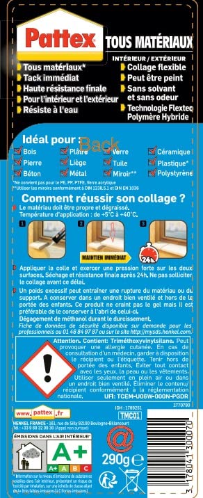 Colle Pattex Fixation mastic polymère étanche extérieur et intérieur - 2