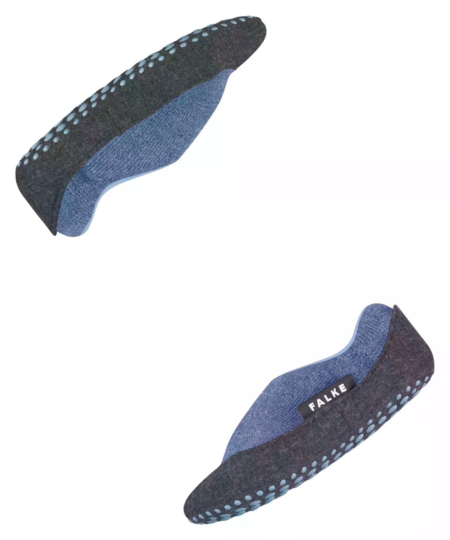 FALKE Cosy Slipper K Hp lana con suola in gomma 1 paio, Calze da casa Unisex Bambini, Blu Smoky Blue 6045, 25-26