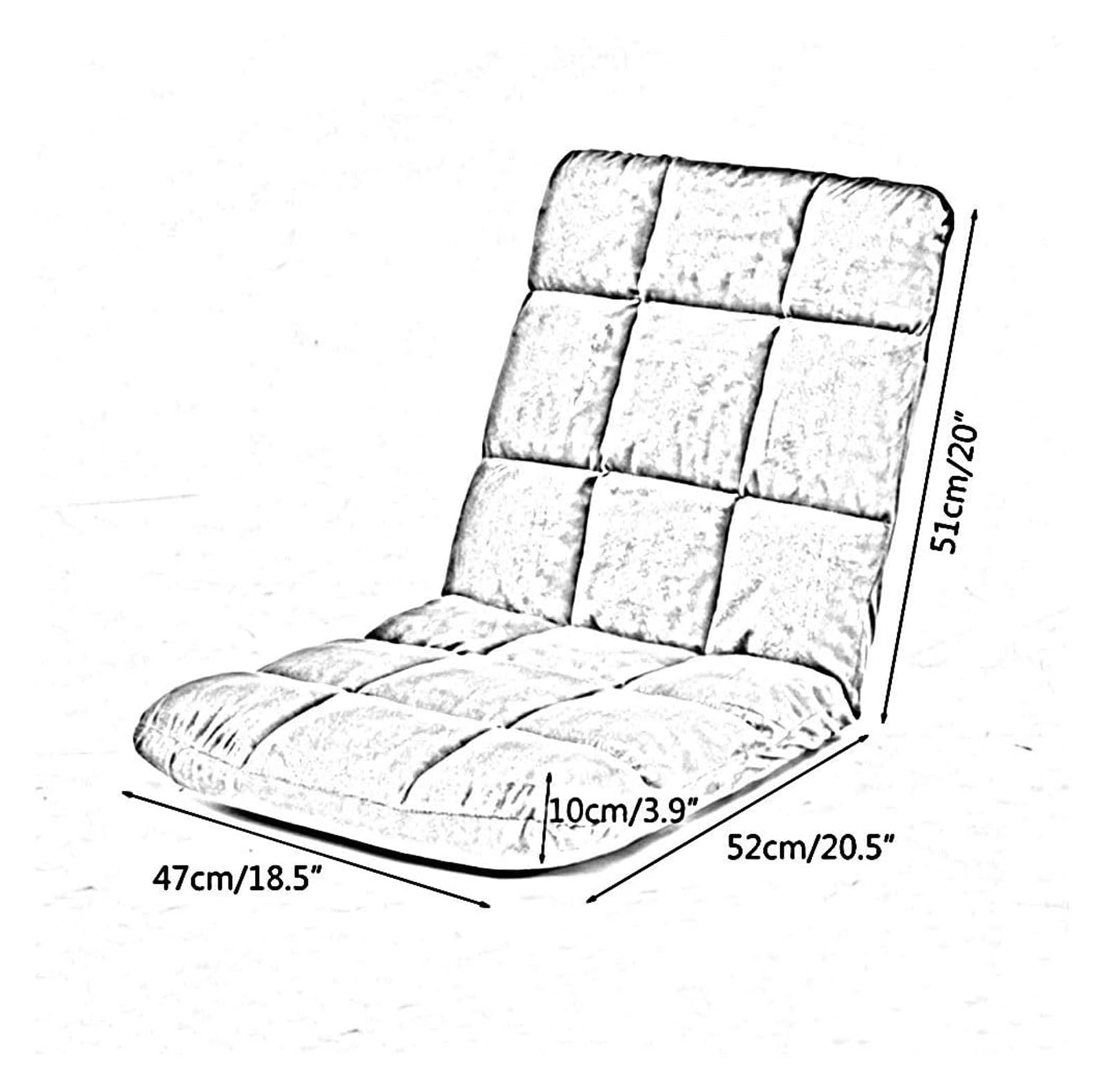 Silla de suelo plegable ajustable para meditación, reclinable multiposición, funda extraíble y lavable (rayas), perfecta para relajación y comodidad