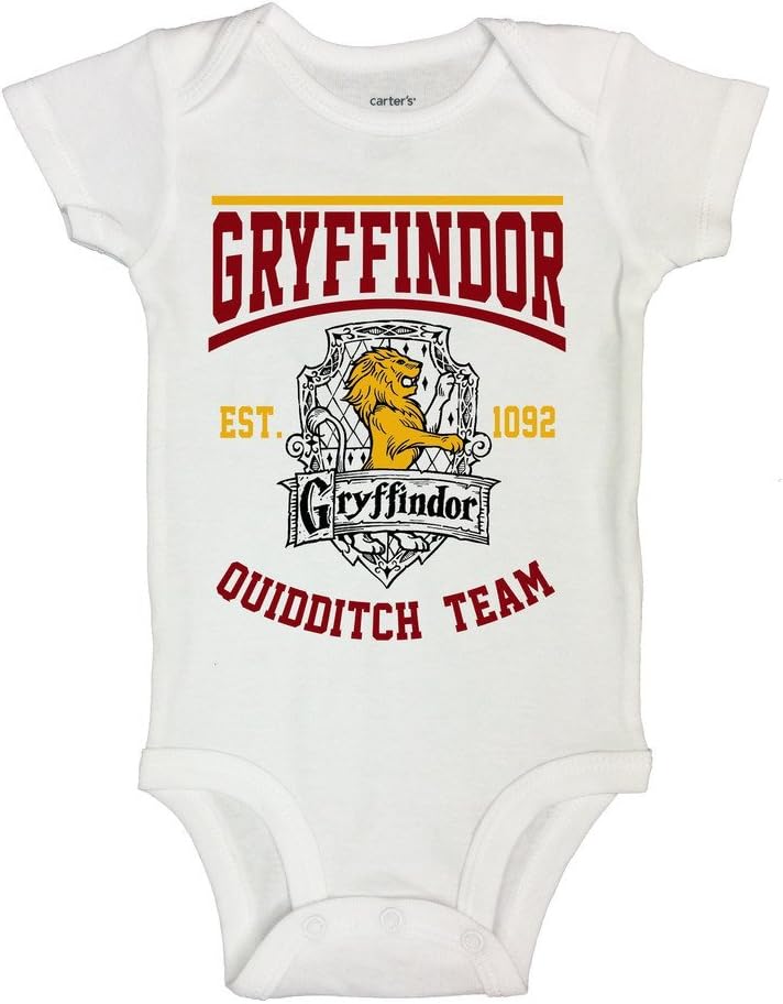 Cute Harry Potter Onesie " Gryffindor Jersey" Funny Kids Shirts - Little Royaltee 0-3 Months, White