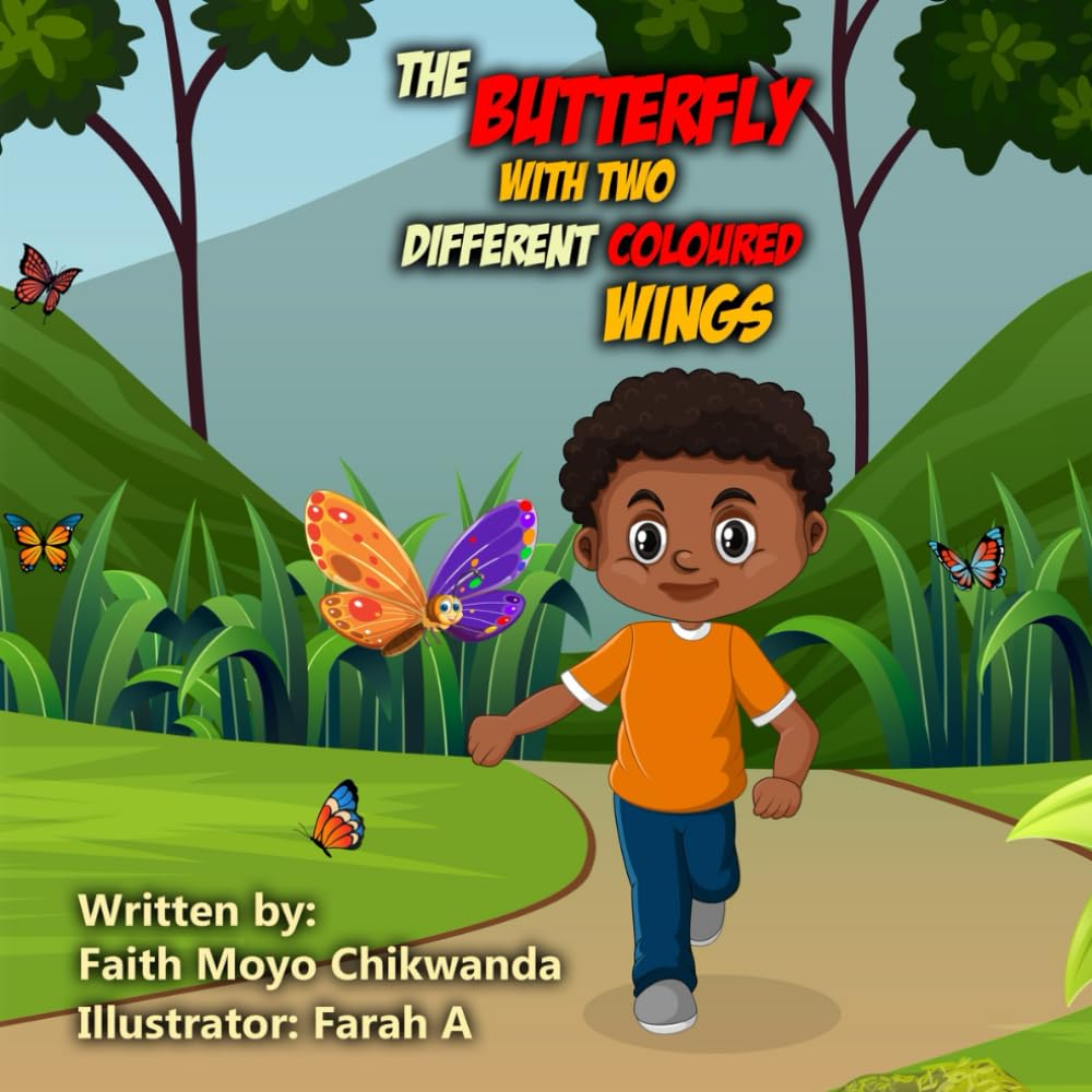 The Boy and the Butterfly with Two Different Coloured Wings