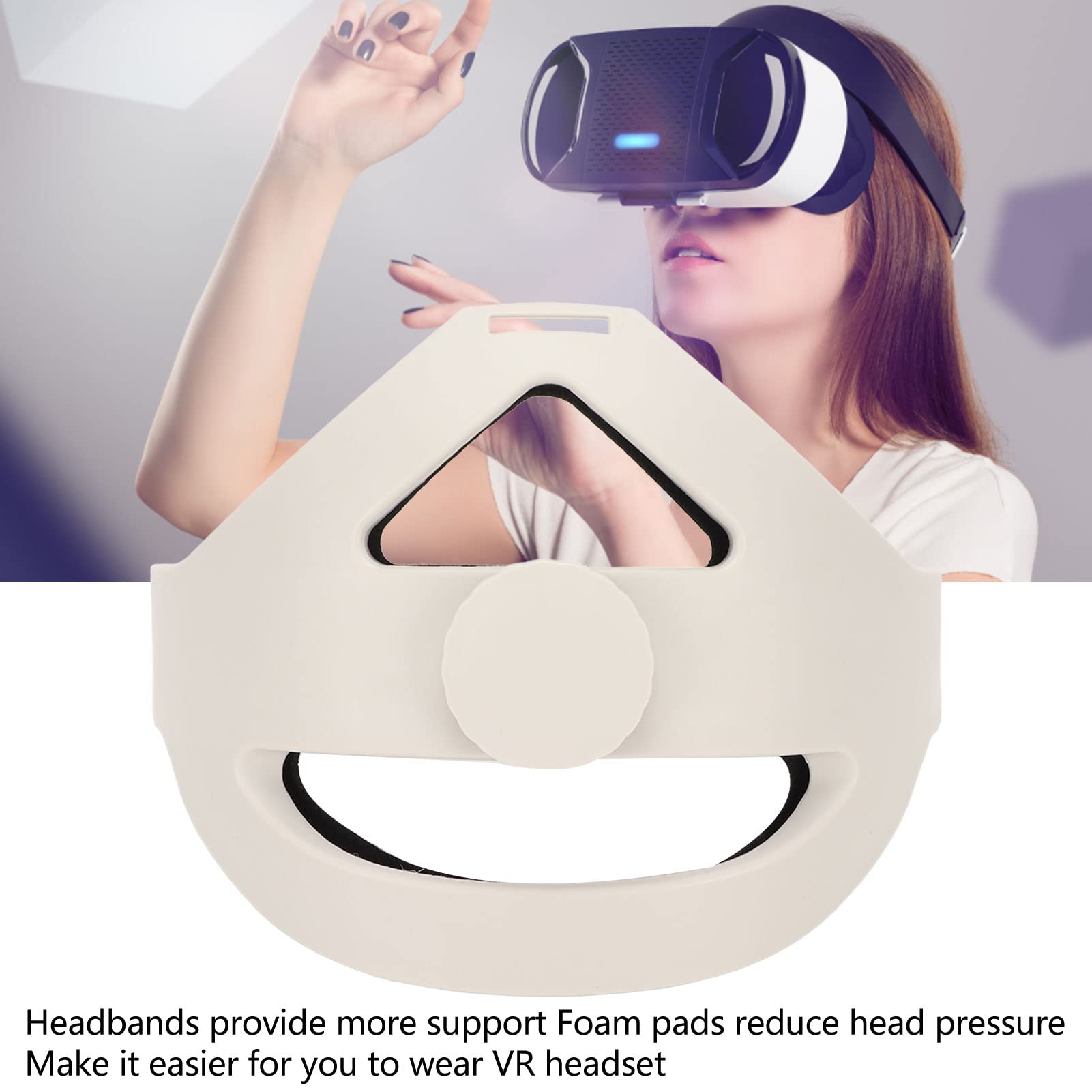 Correa para la Cabeza Ajustable para 2, Diadema para Auriculares VR con cómoda Almohadilla de Espuma, Soporte Mejorado y Equilibrio de Peso para niños y Adultos, Correa para la