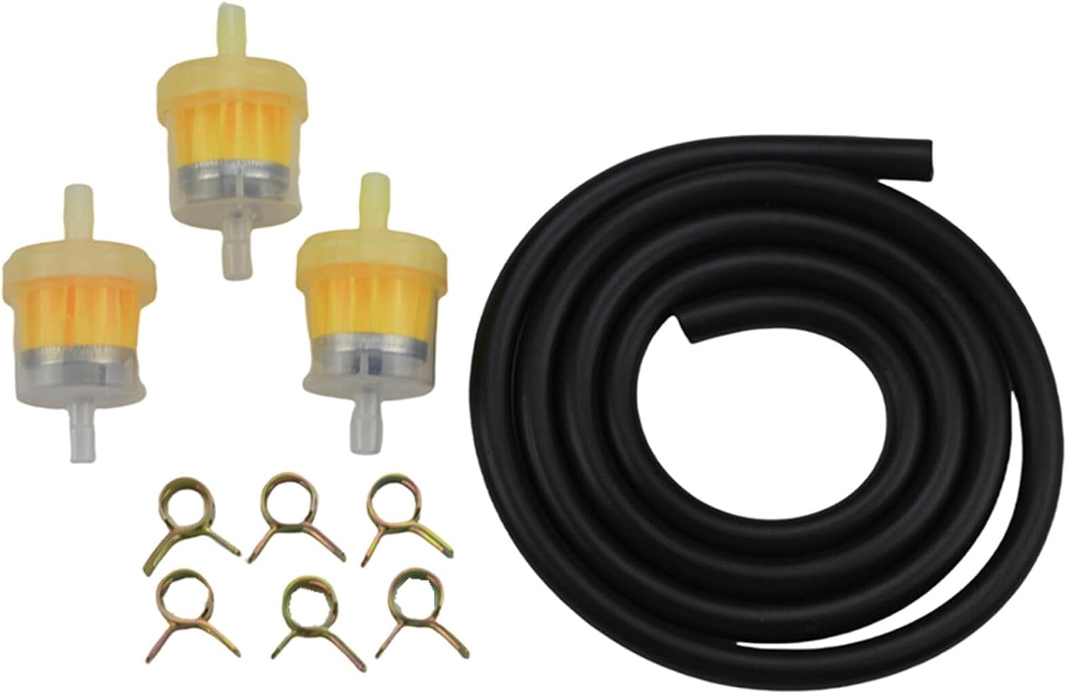 Gas Fuel Filter Hose Tube Line Compatible for Go Kart Taotao Apollo Trailmaster SSR Scooter Moped ATV Quad Dirt Pit Bike GY6 50cc 90cc 110cc 150cc (Black)