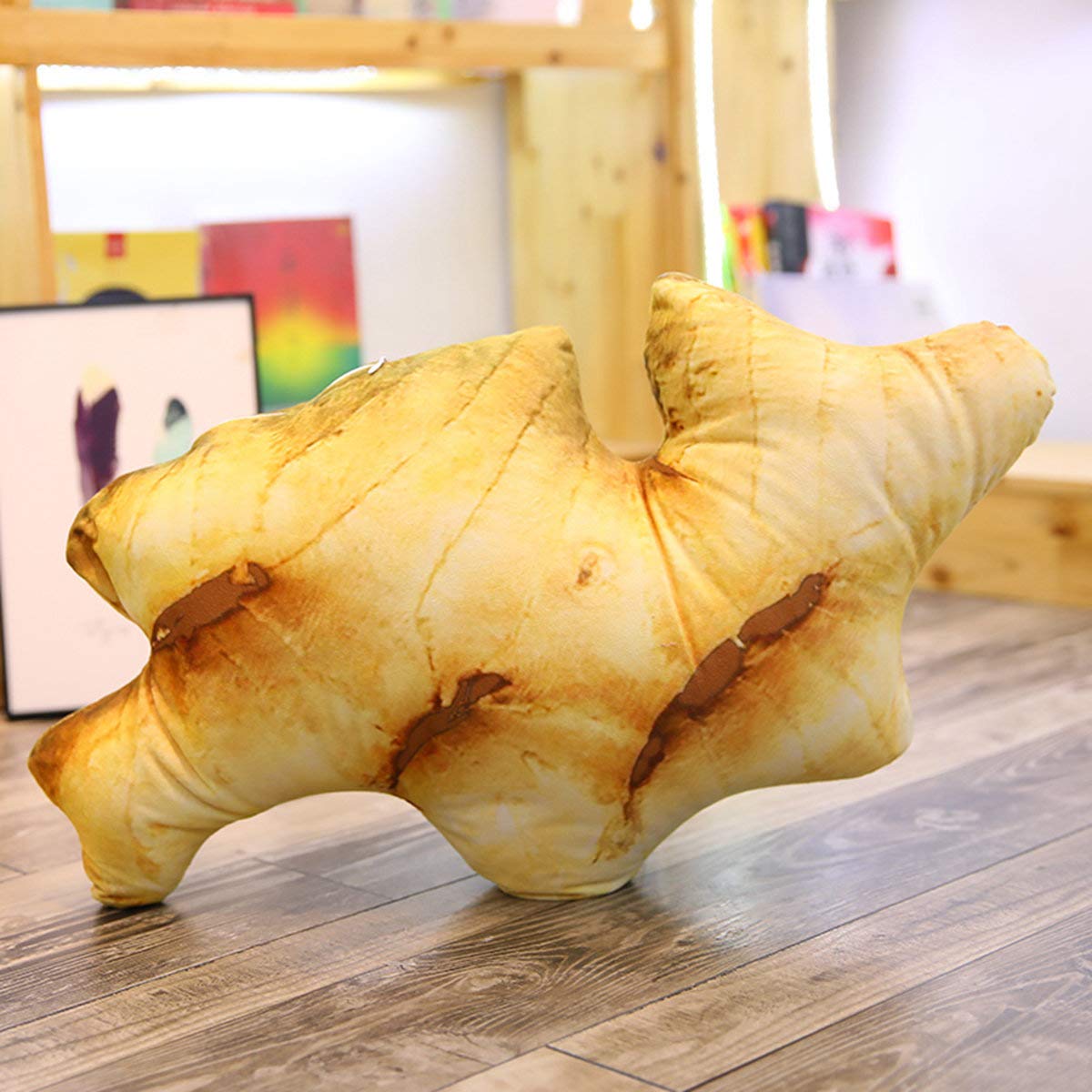 FIASHCN Creative Simulation Vegetables Sofa Pillow Stuffed Potato Broccoli Onion Plush Toys Room Decor Pillow Kids Funny Gift 50-60cm Ginger