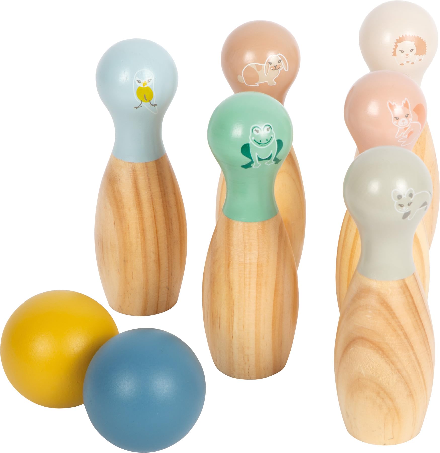 small foot Bowling ‘Garden Buddies’, wood, bowling game with animal motifs, bowling game for kids aged 3+ years, 12644