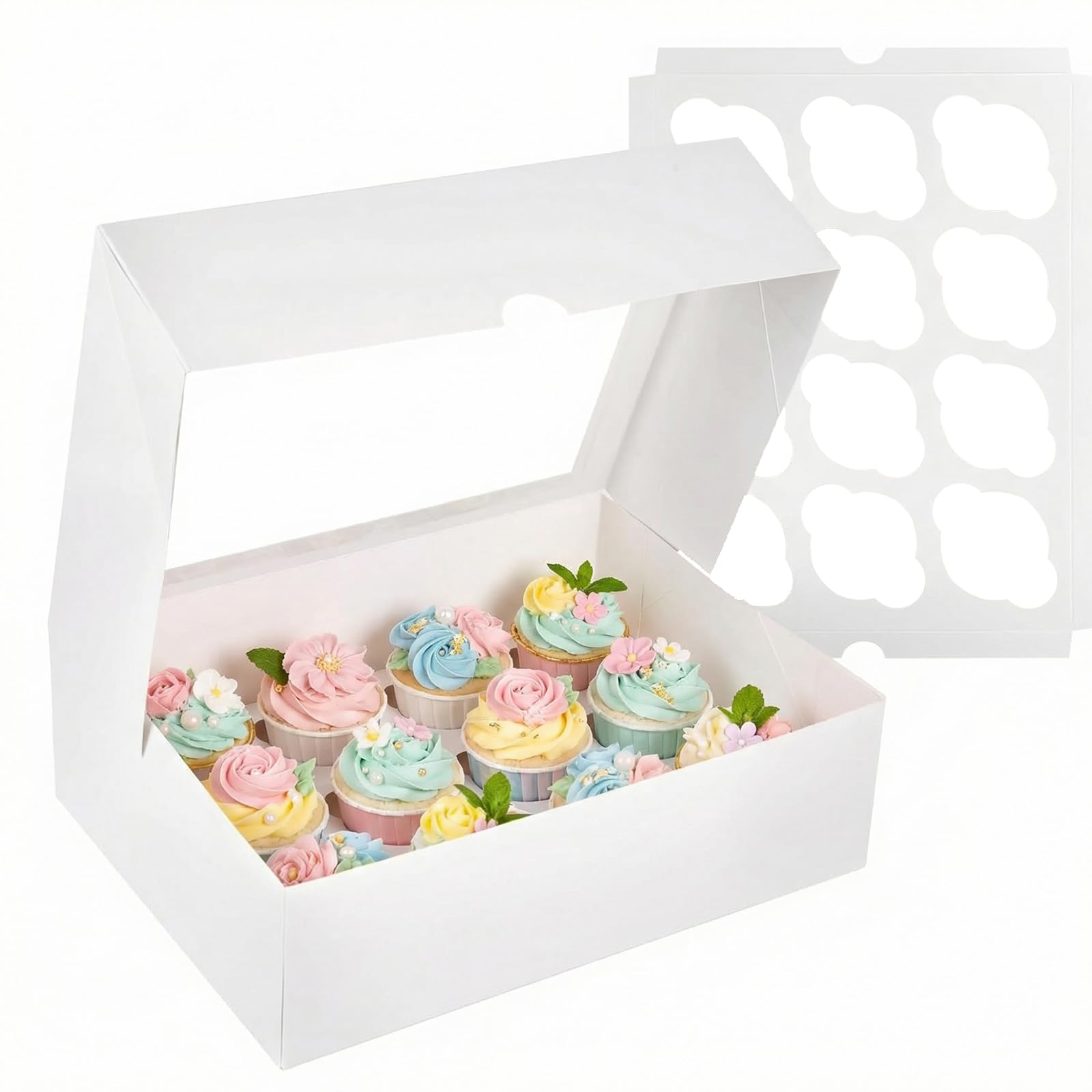 VGOODALL 12 Count Cupcake Container, 2PCS Cupcake Containers with Window